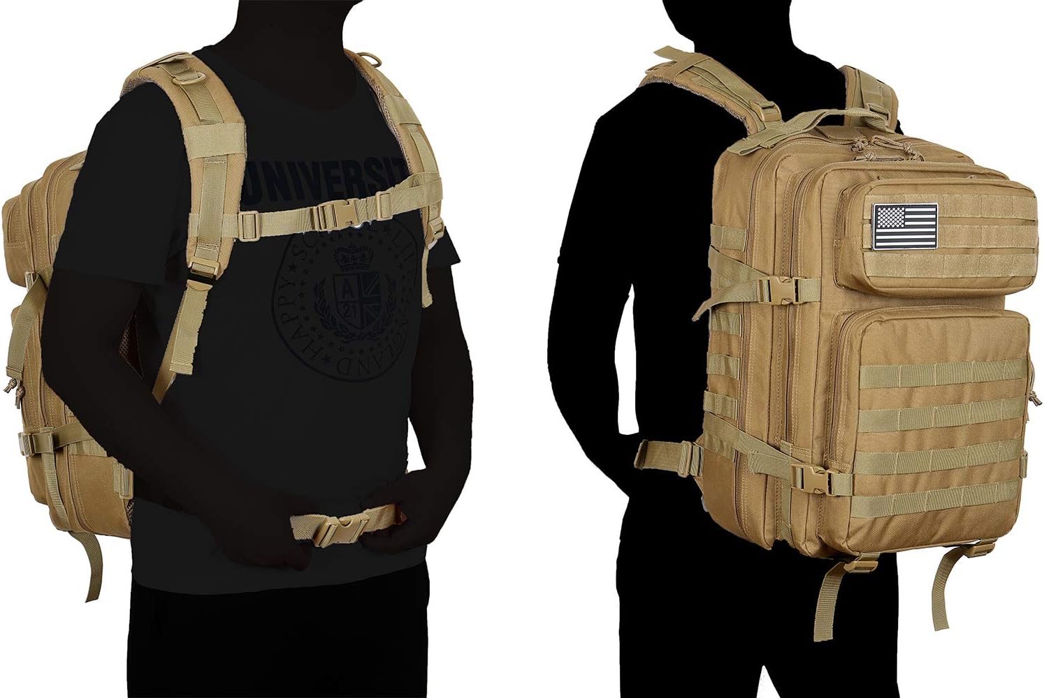 Thumbnail 6 de QT&QY 45L Military Tactical Backpack: 45L MOLLE Army Assault Pack for Outdoor Adventures