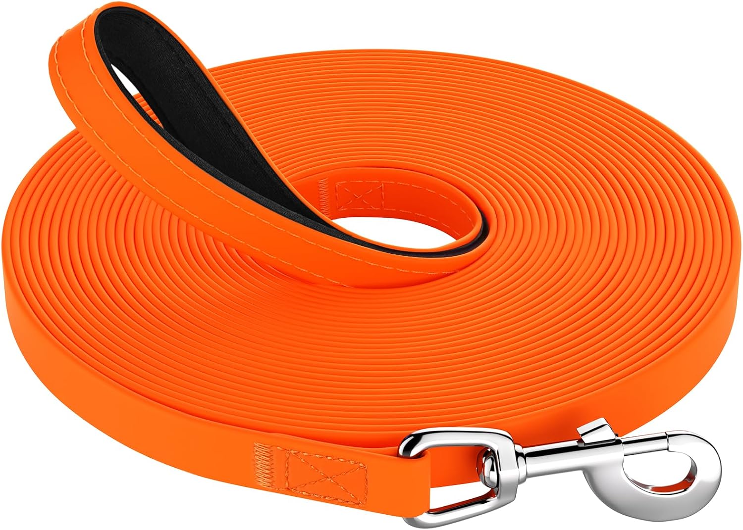 Detalle de X XBEN Waterproof Training Lead for Dogs (5M/16FT) – rubberised long line with padded handle for recall & obedience
