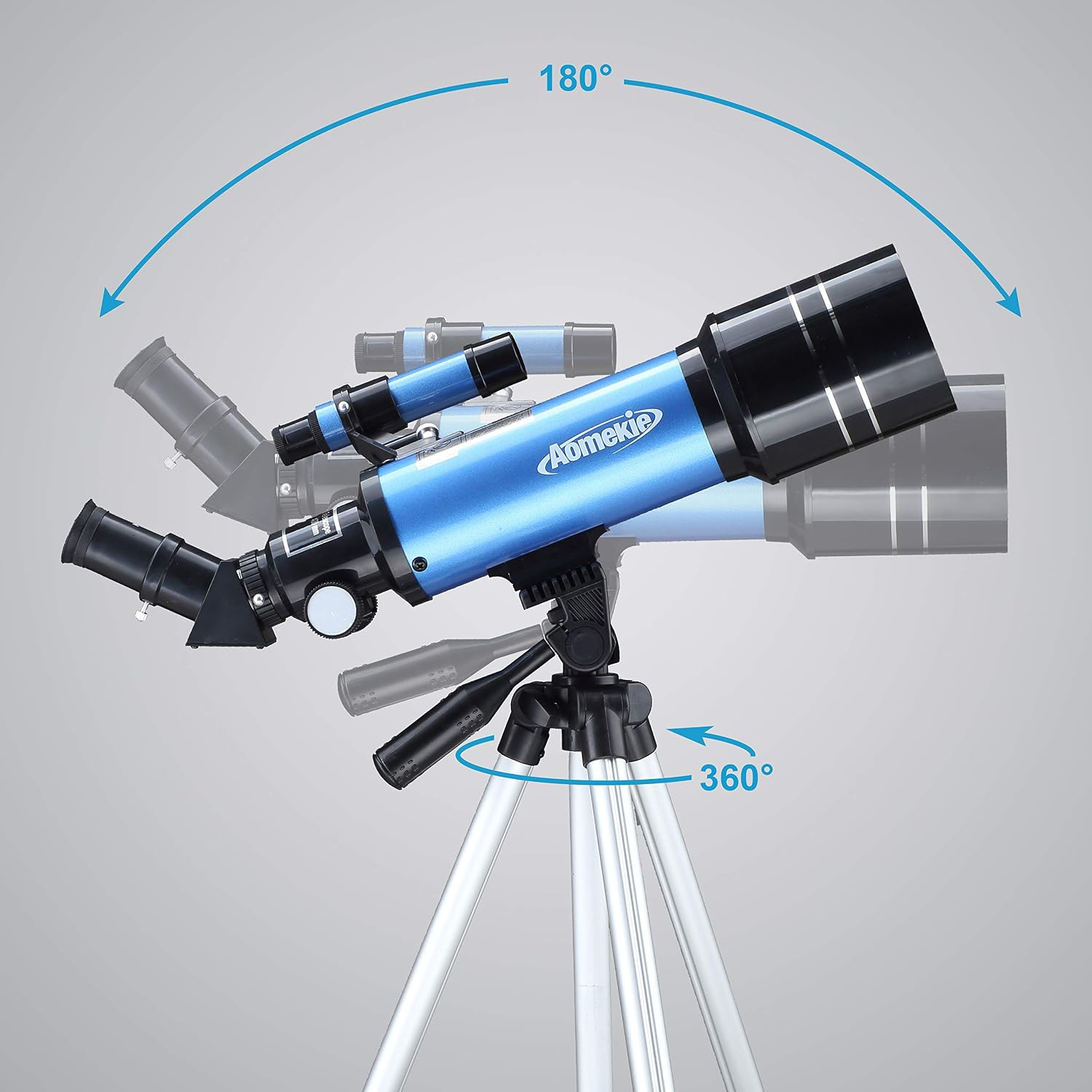 Detalle de AOMEKIE telescopio astronomico 70 mm con lunghezza focale 400 mm, oculari K6/K25 e supporto telefono