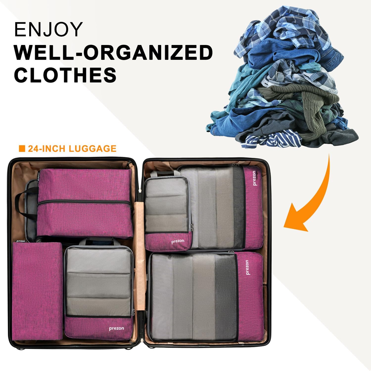 Thumbnail 6 de Prezon Compression Packing Cubes set with shoe bag