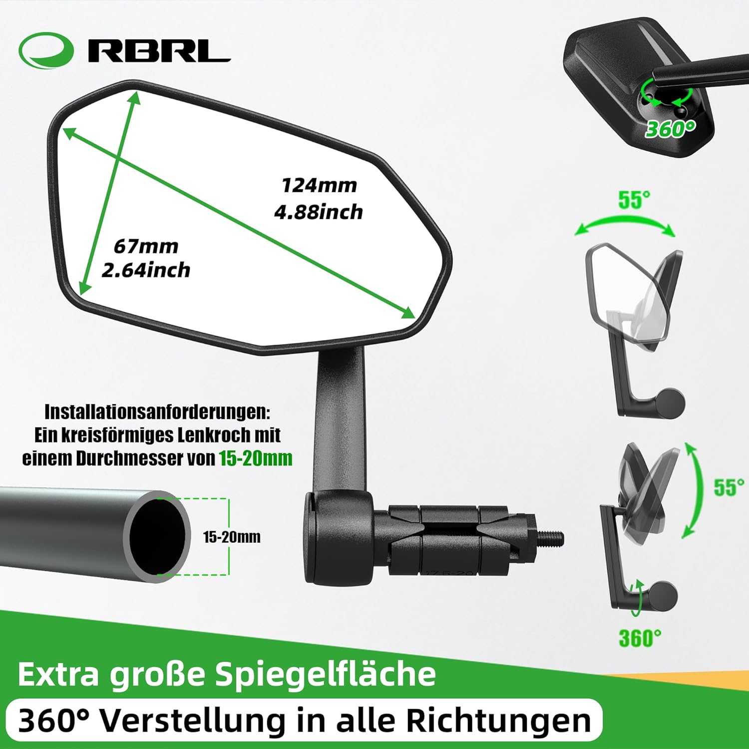 Thumbnail 4 de RBRL Fahrradspiegel 360° Verstellbar