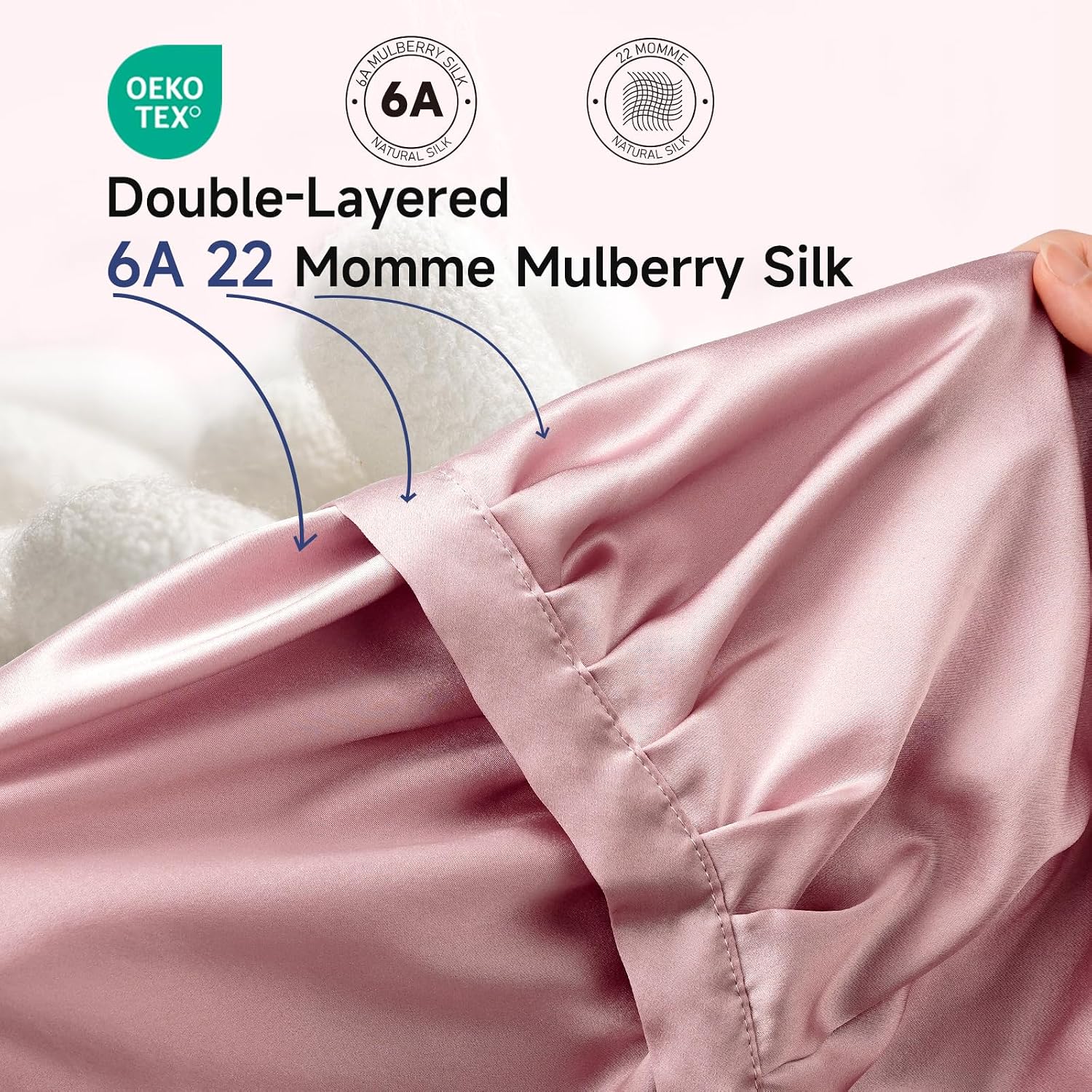 Detalle 2 de Kaome 22 Momme Silk Bonnet for Sleeping ๐ค
