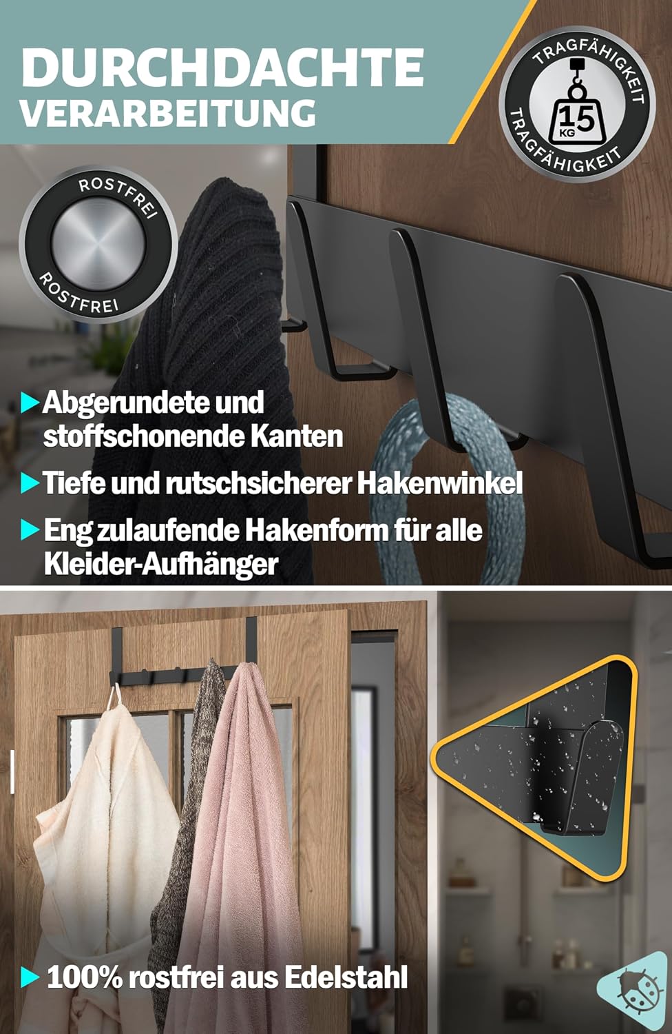 Detalle 2 de Menz Türgarderobe 30 kg Belastung 🪝