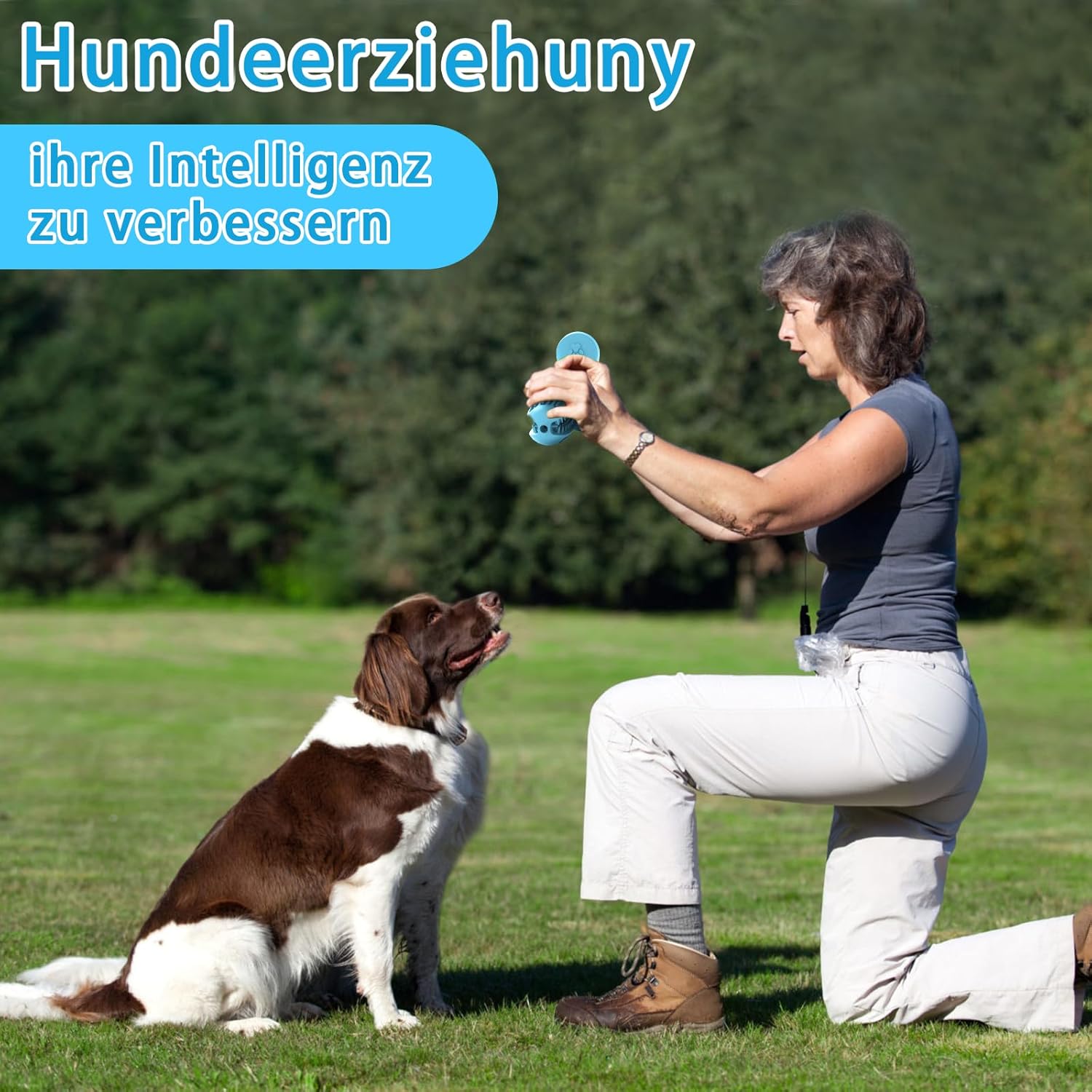 Detalle 2 de HETOO Kauspielzeug für Welpen und mittelgroße Hunde – Naturkautschuk Zähne-Reiniger, blaue Schleifstange