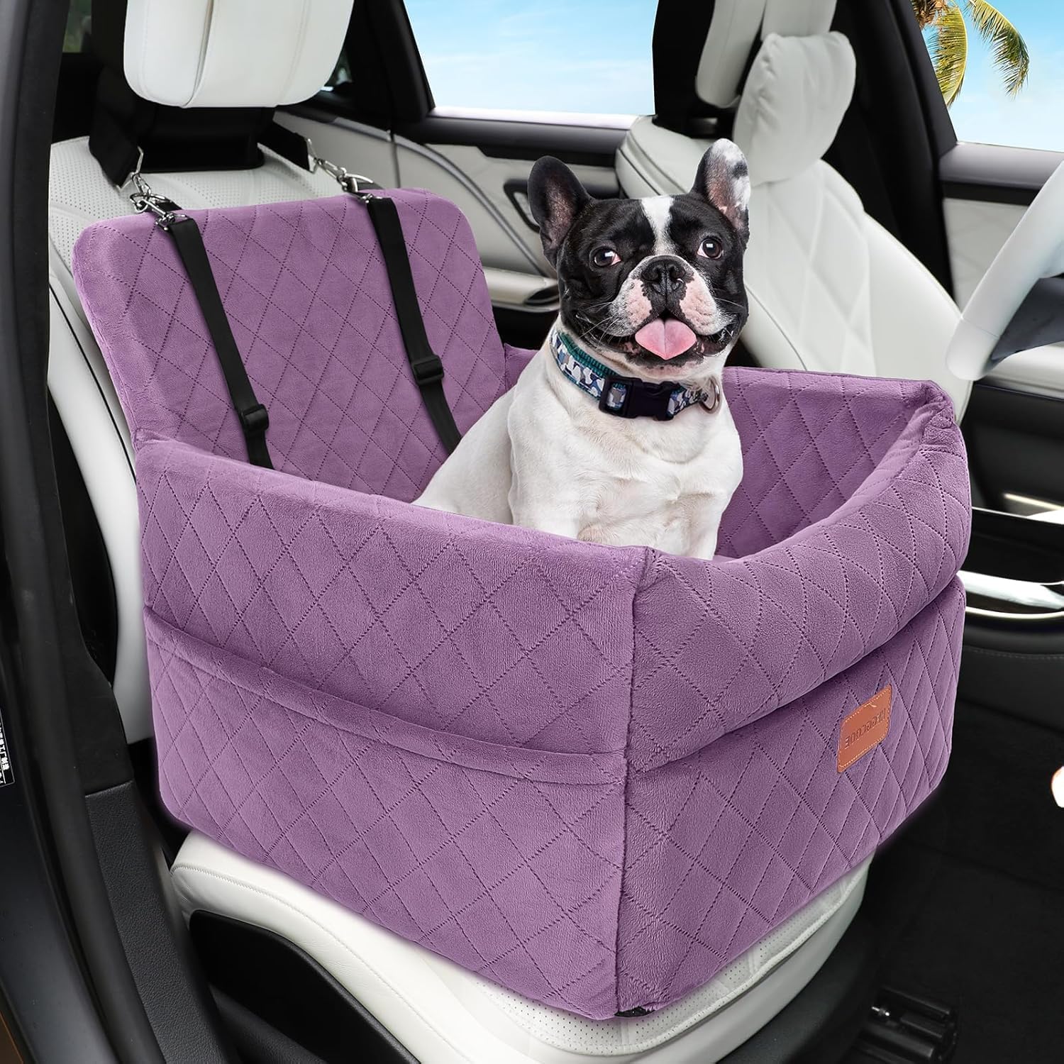 Detalle de HEGGCOOE Small Dog Car Seat: Memory Foam Booster for Safe, Comfortable Car Rides