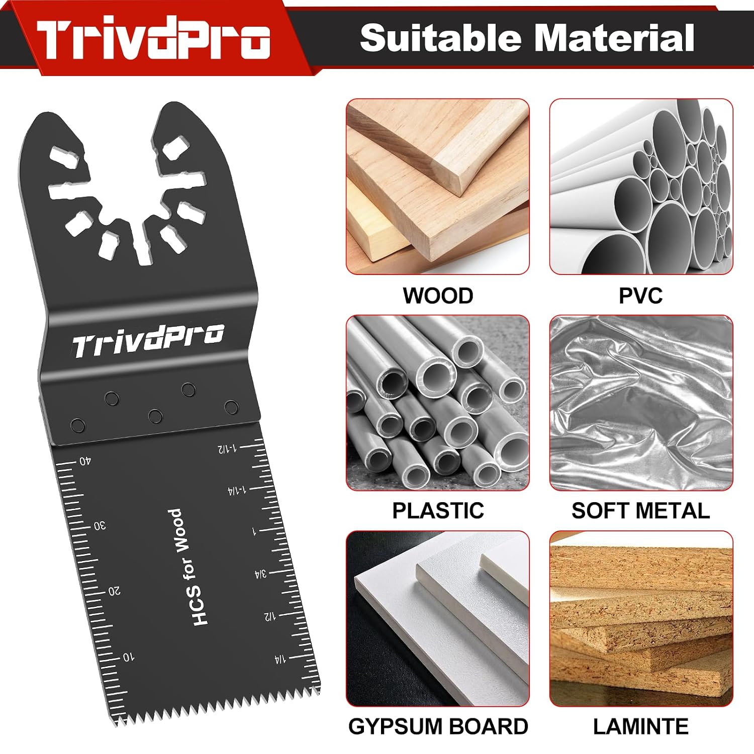 Detalle 2 de TrivdPro 24000191 100-Piece Oscillating Saw Blade Set, 1-3/8-Inch HCS