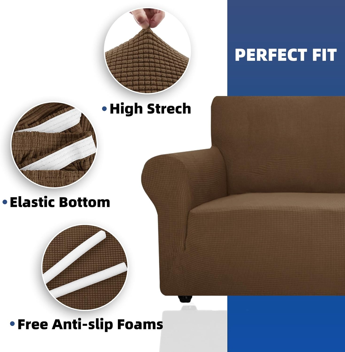 Thumbnail 5 de Ystyle Funda Sofa 4 Plazas antideslizante marrón