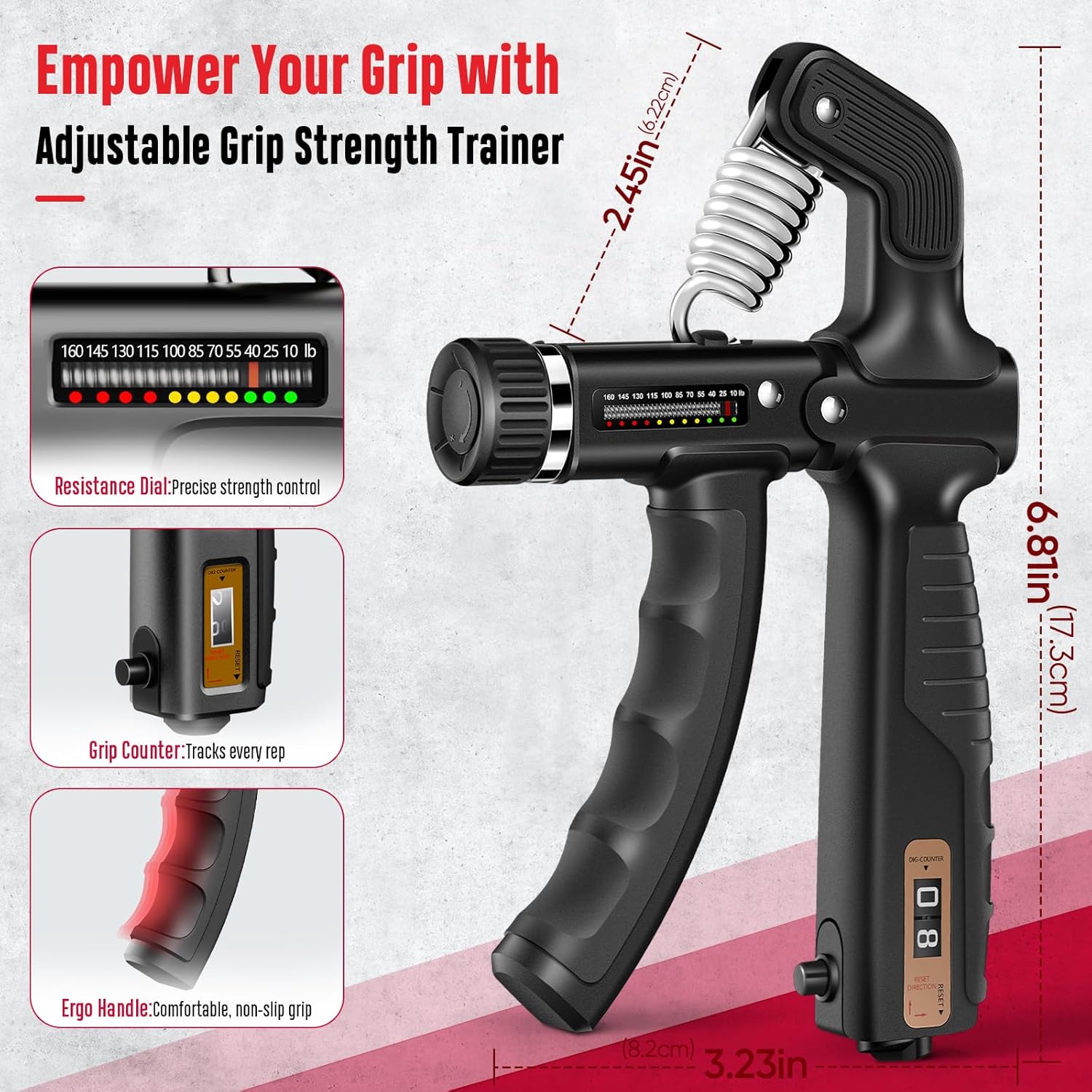 Detalle 2 de FitBeast Grip Strength Trainer Kit with Adjustable 10-160 lbs Resistance