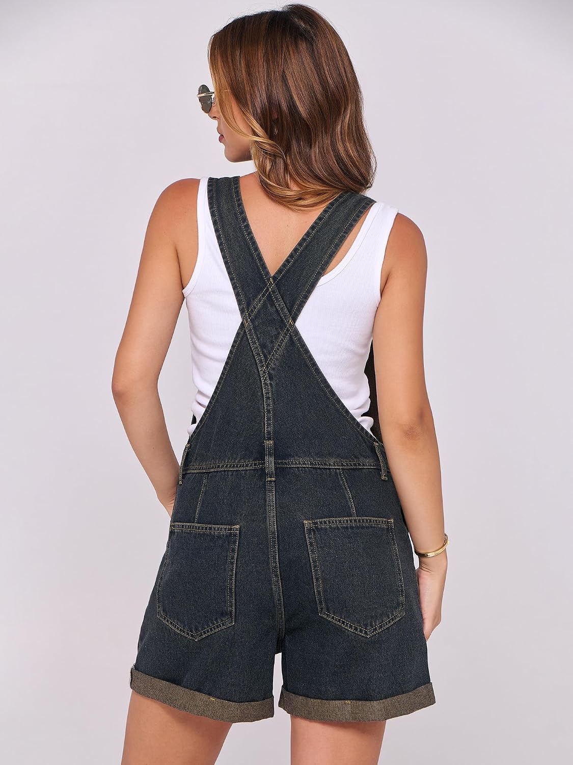Detalle de ANRABESS Women's Denim Overalls Romper Jumpsuit