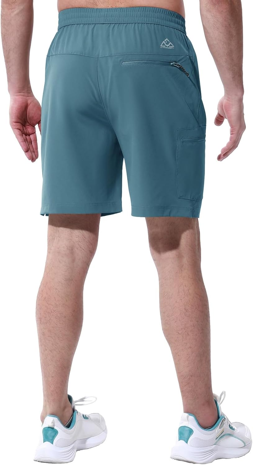 Thumbnail 3 de Rdruko Herren Sport-Shorts Kurze Hosen Stretch – schnelltrocknend, wasserabweisend, mit 4 Reißverschlusstaschen