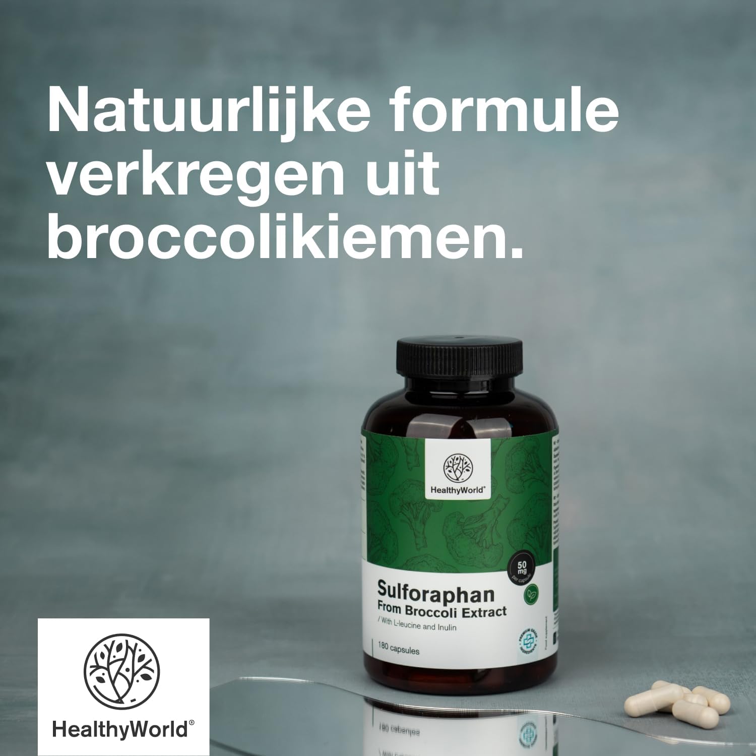 Thumbnail 4 de HealthyWorld Sulforafaan 50 mg capsules, 500 mg broccoliextract, 180 stuks