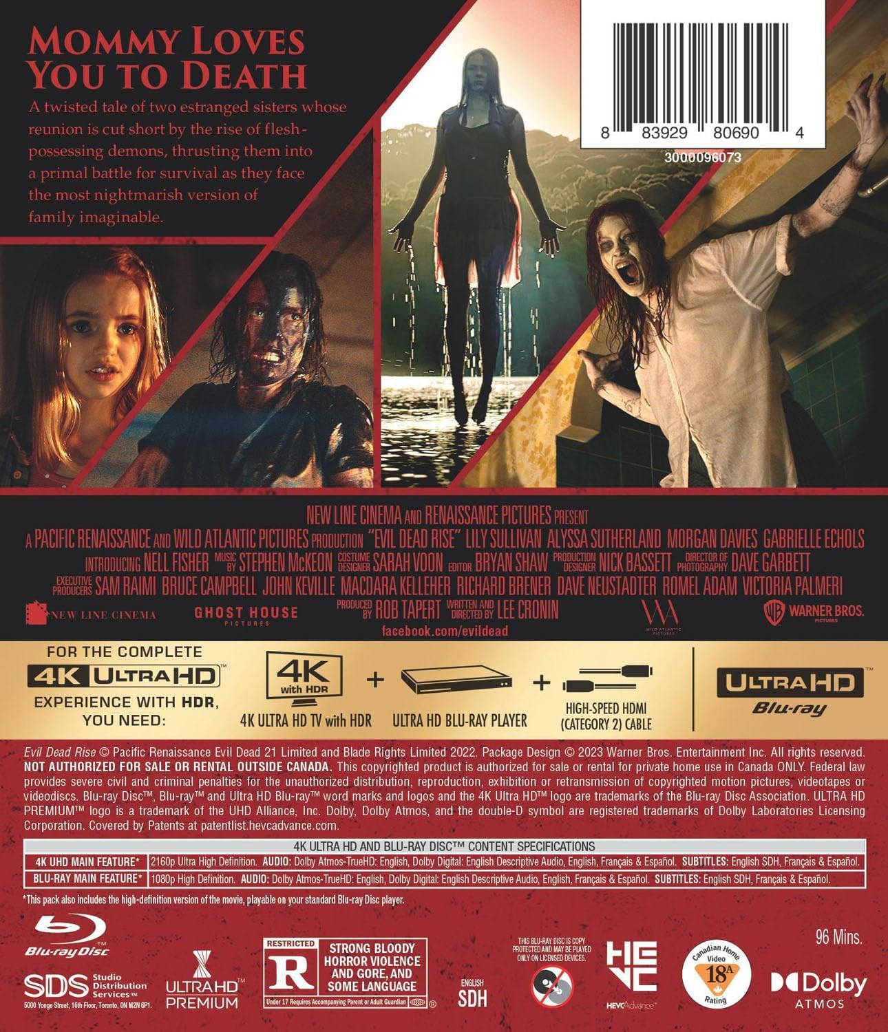 Detalle 1 de Evil Dead Rise (Canada) 4K Ultra HD + Blu-ray, 2-Disc Horror Film