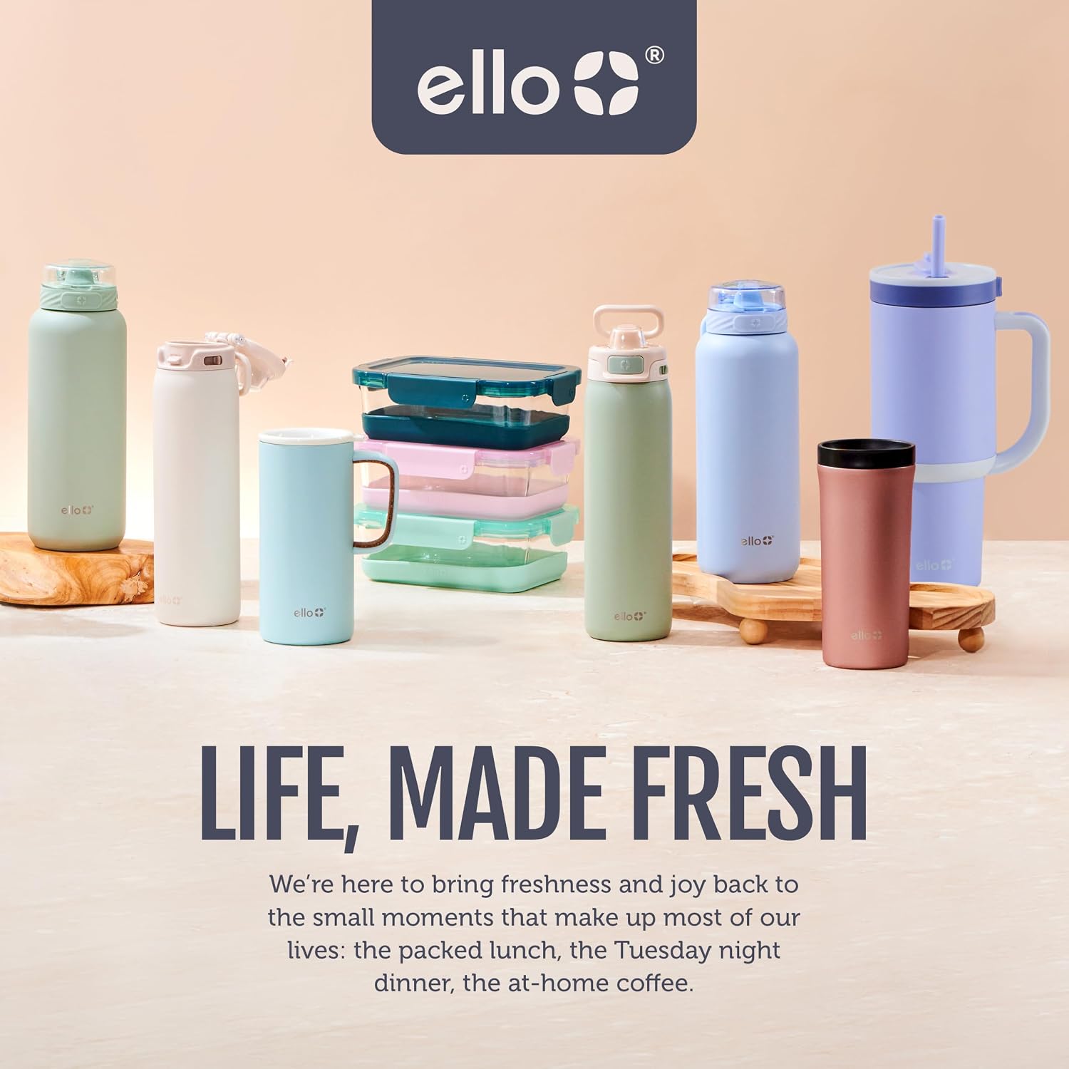 Detalle de Ello Ogden Travel Mug (Ceramic, BPA-Free) with Lid, 16 oz