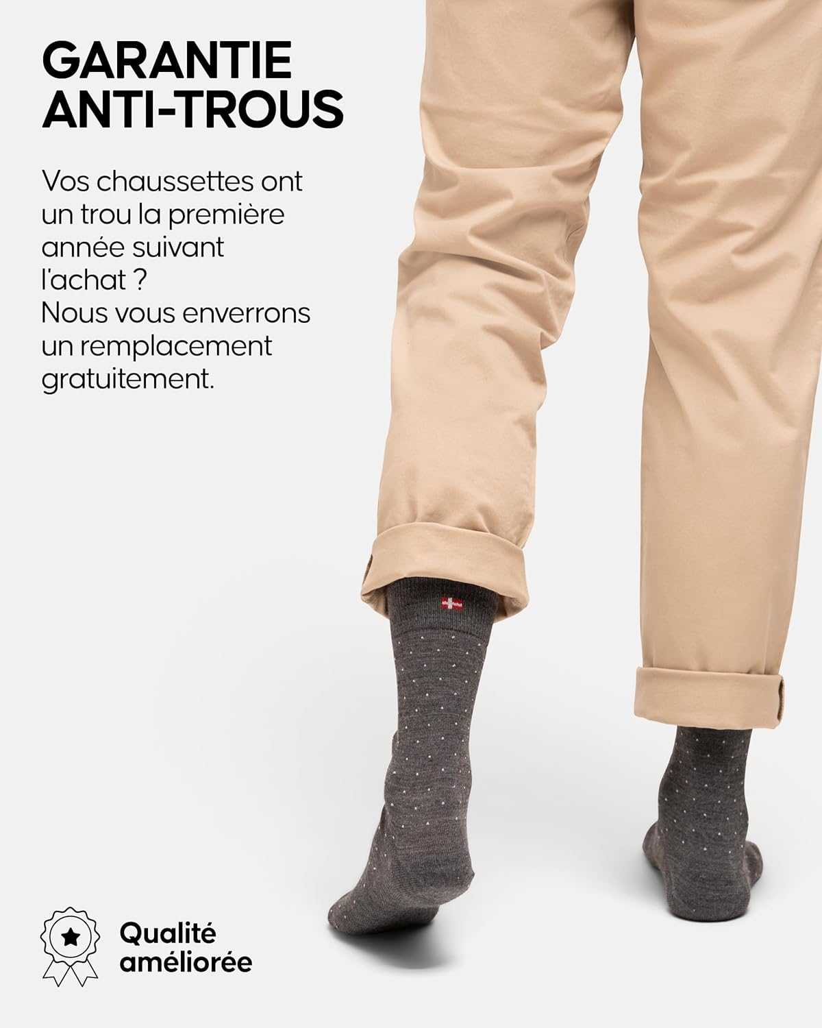 Thumbnail 3 de DANISH ENDURANCE Chaussettes en laine mérinos pour hommes – 3 ou 5 paires, haut de gamme, confortables et respirantes