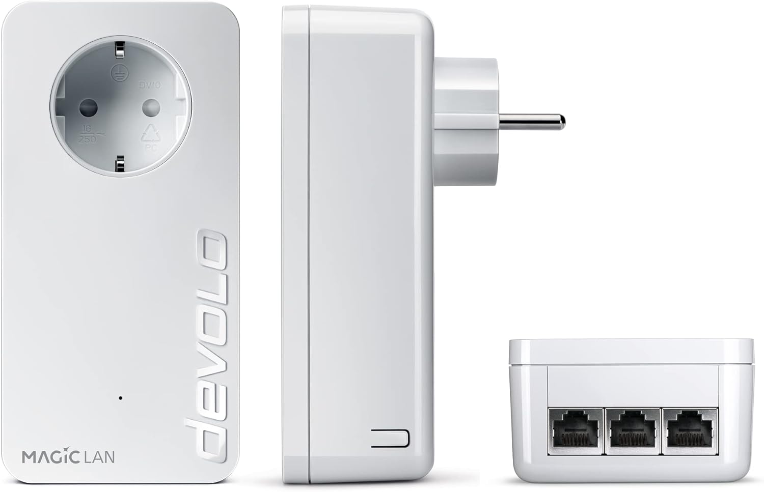 Thumbnail 1 de devolo Magic 2 Triple Starter Kit – Powerline-Adapter mit bis zu 2.400 Mbit/s und 3× Gigabit für Gaming (dLAN 2.0) – weiß