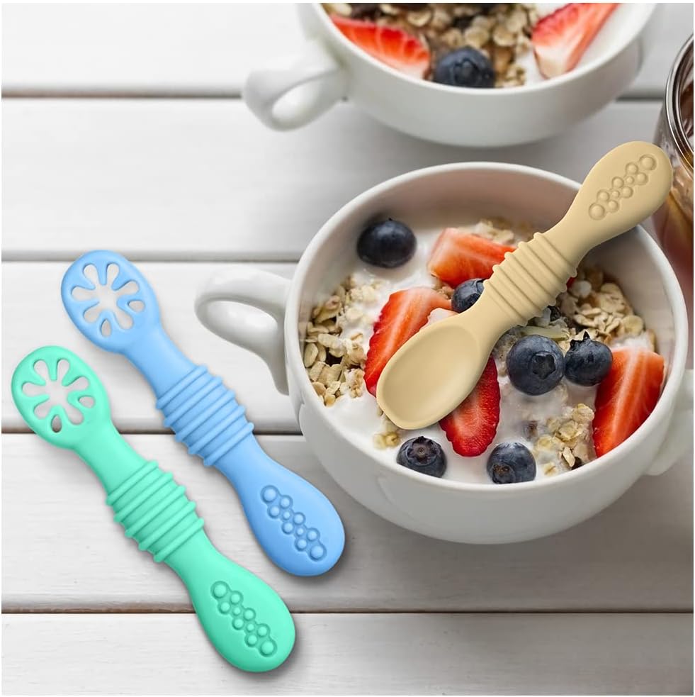 Thumbnail 5 de Vicloon 4-Piece Baby Fork and Spoon Silicone Set for Self-Feeding