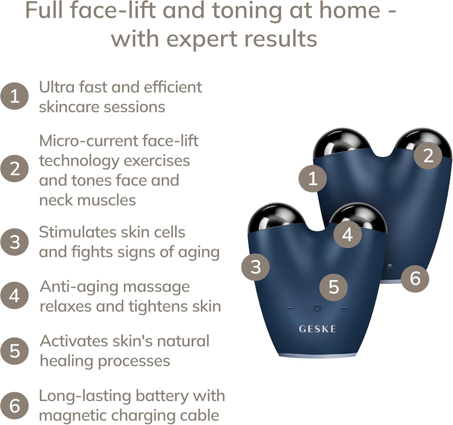 Detalle 2 de GESKE Dispositivo lifting viso a microcorrente 6 in 1