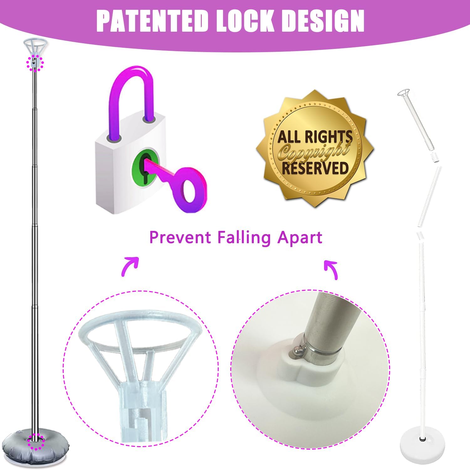 Thumbnail 3 de GIMCALO Balloon Column Stand Kit (Set of 2) — 7ft Height-Adjustable Balloon Arch Stands