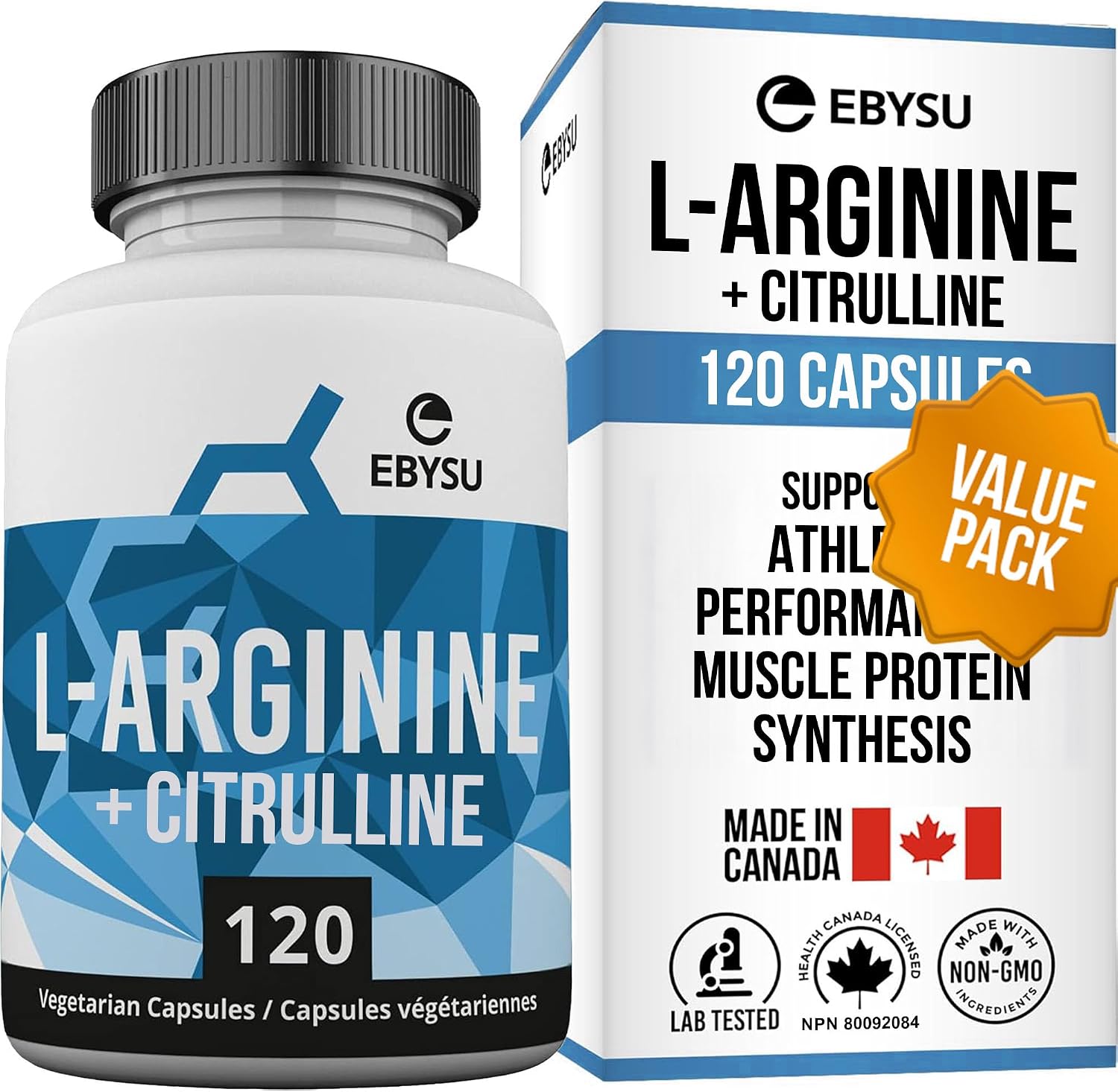Detalle de EBYSU L-Arginine workout supplement 664 mg
