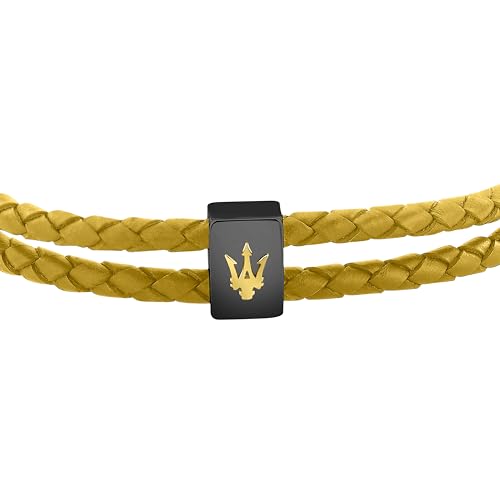 Thumbnail 1 de Maserati JM226AVE45, bracciale uomo in acciaio e pelle gialla LEATHER
