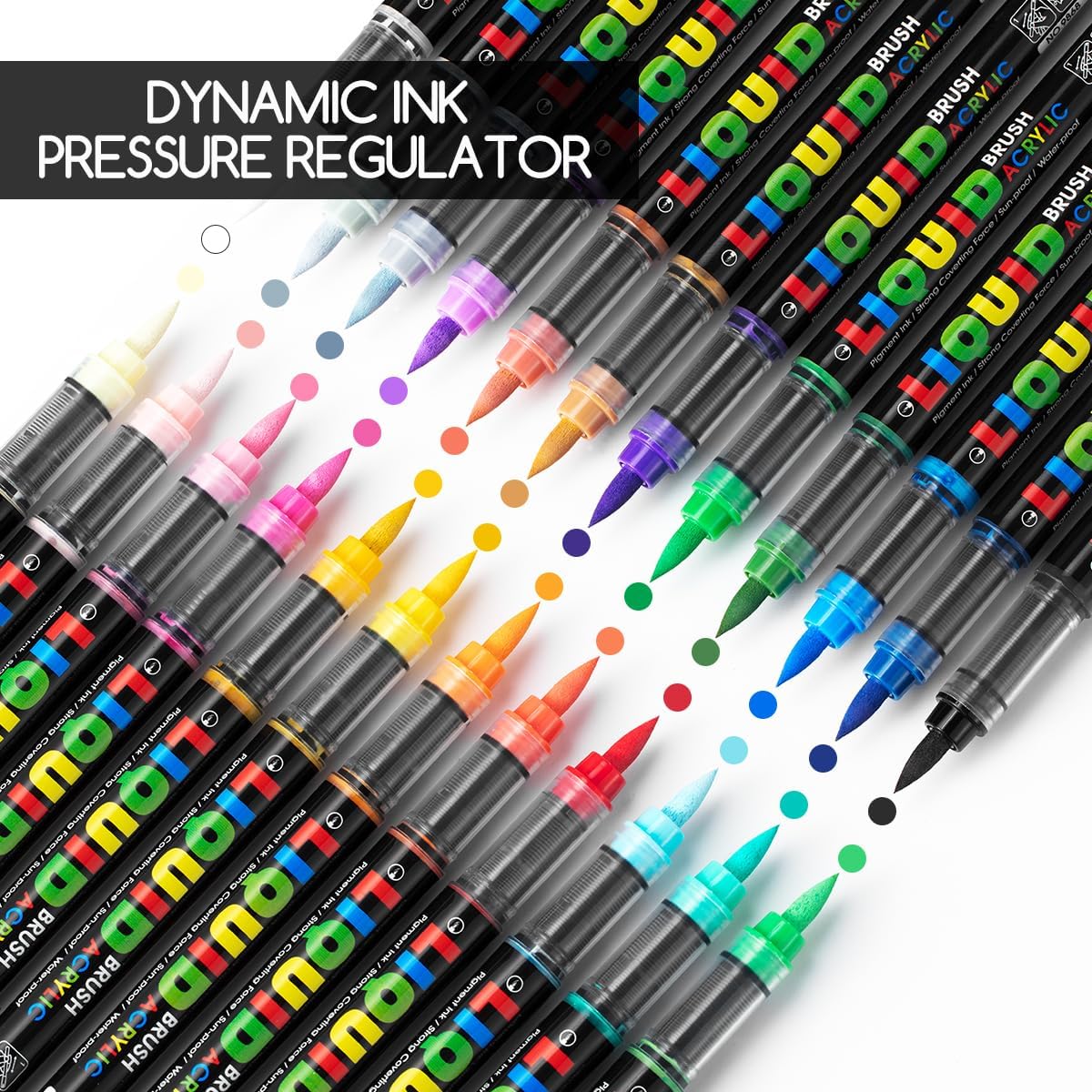 Thumbnail 4 de SKYGLORY 36 Colours Liquid Roller Acrylic Markers – Premium Multi-Surface Colouring Set