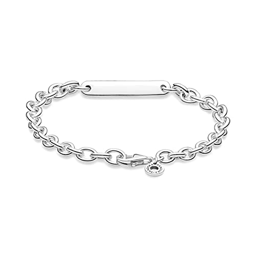 Thumbnail 1 de Pandora Icons Pulsera de eslabones de plata de ley con barra grabable (18 cm)