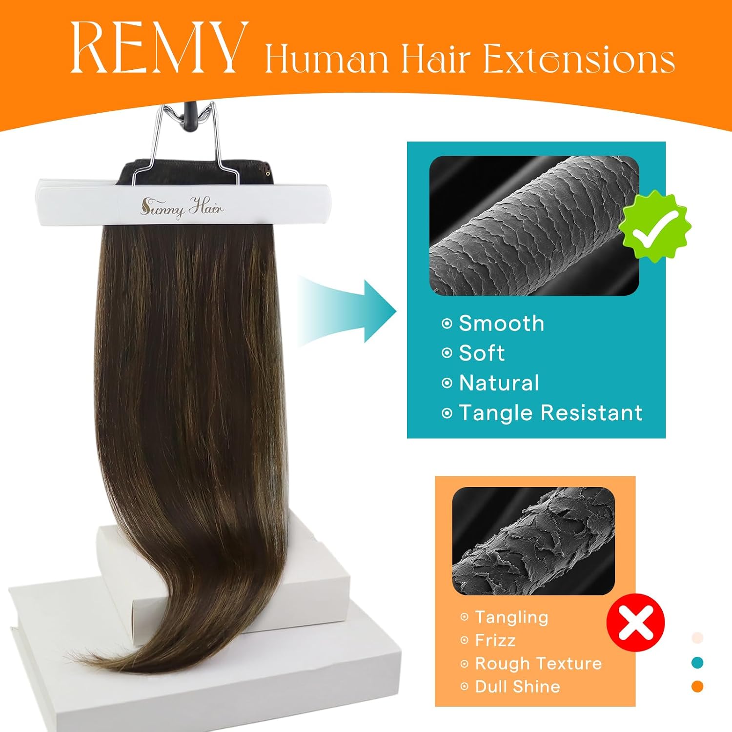 Detalle 2 de Sunny Hair CP_2-2-6_14_2 Remy Human Hair Clip-In Extensions, 14-Inch Balayage