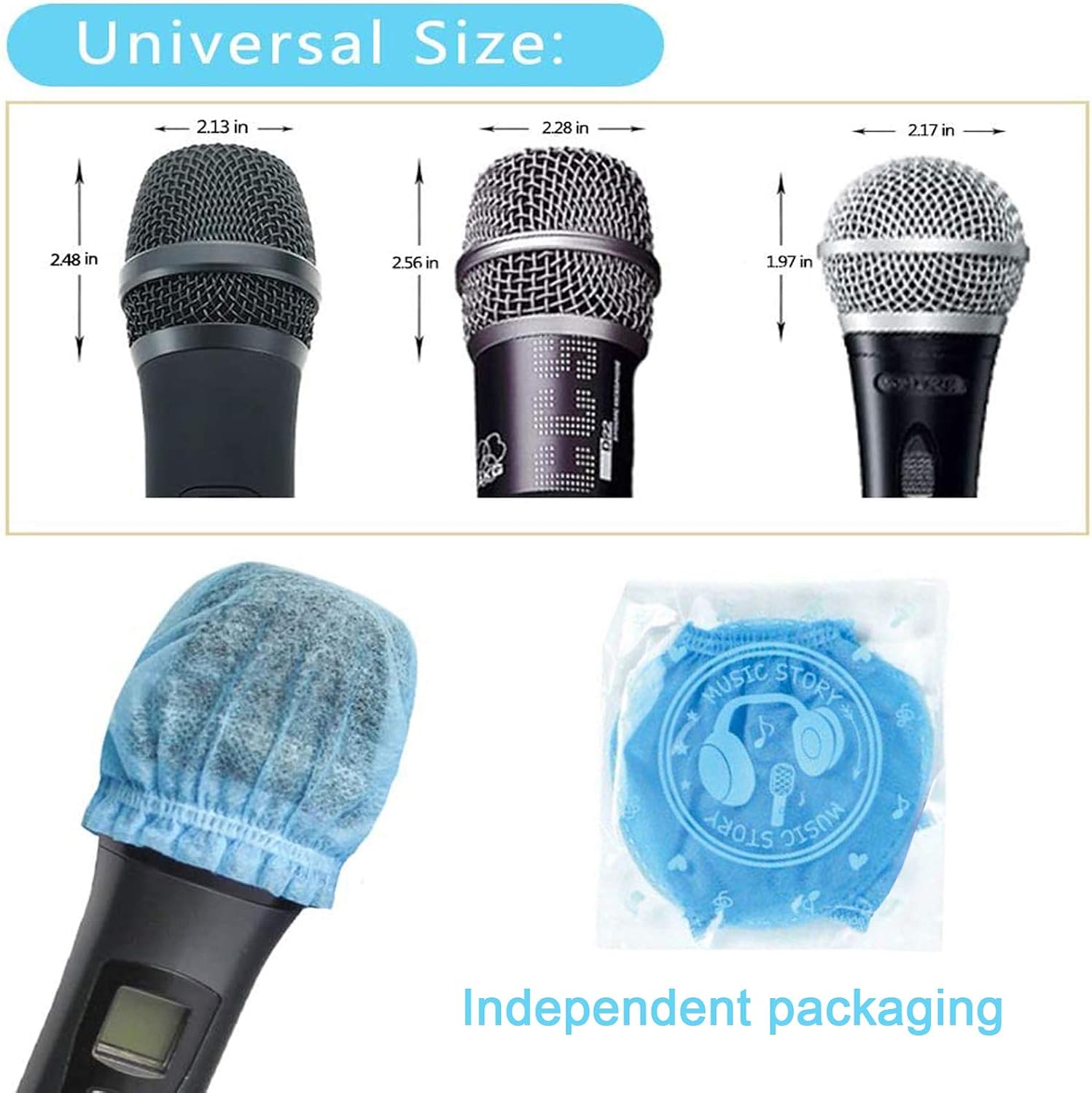 Detalle de TENGYES miccovers Disposable Microphone Covers, 400 Non-Woven Caps in Four Colours