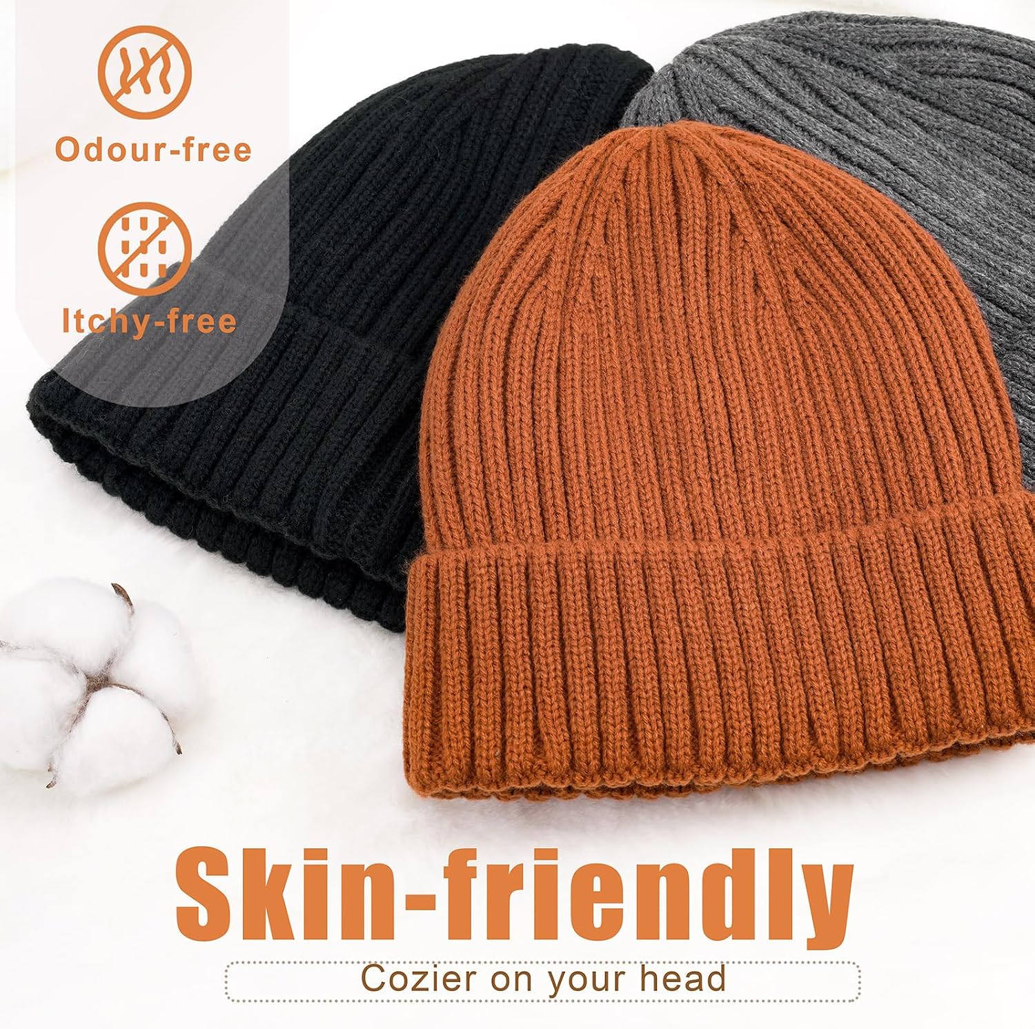 Thumbnail 2 de DRESHOW Satin Lined Beanie Hats for Women and Men – Winter Knit with Silky Lining
