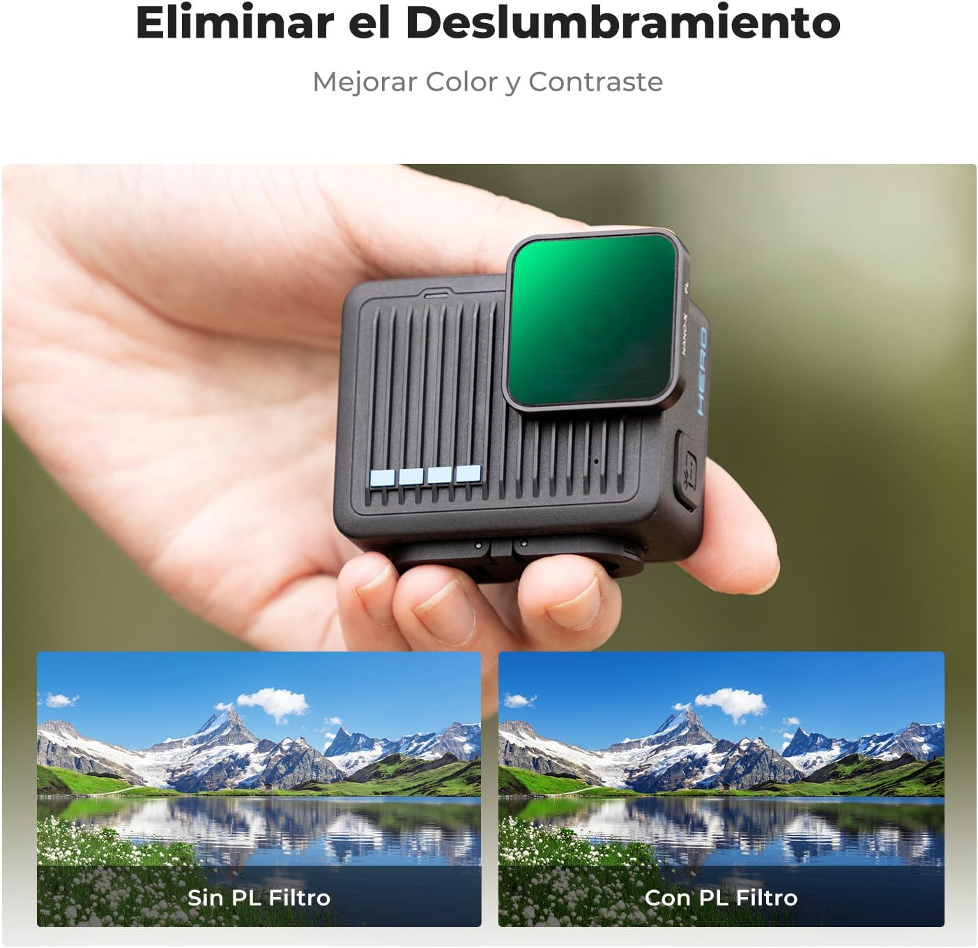 Detalle de K&F CONCEPT Filtro CPL para GoPro Hero 4K