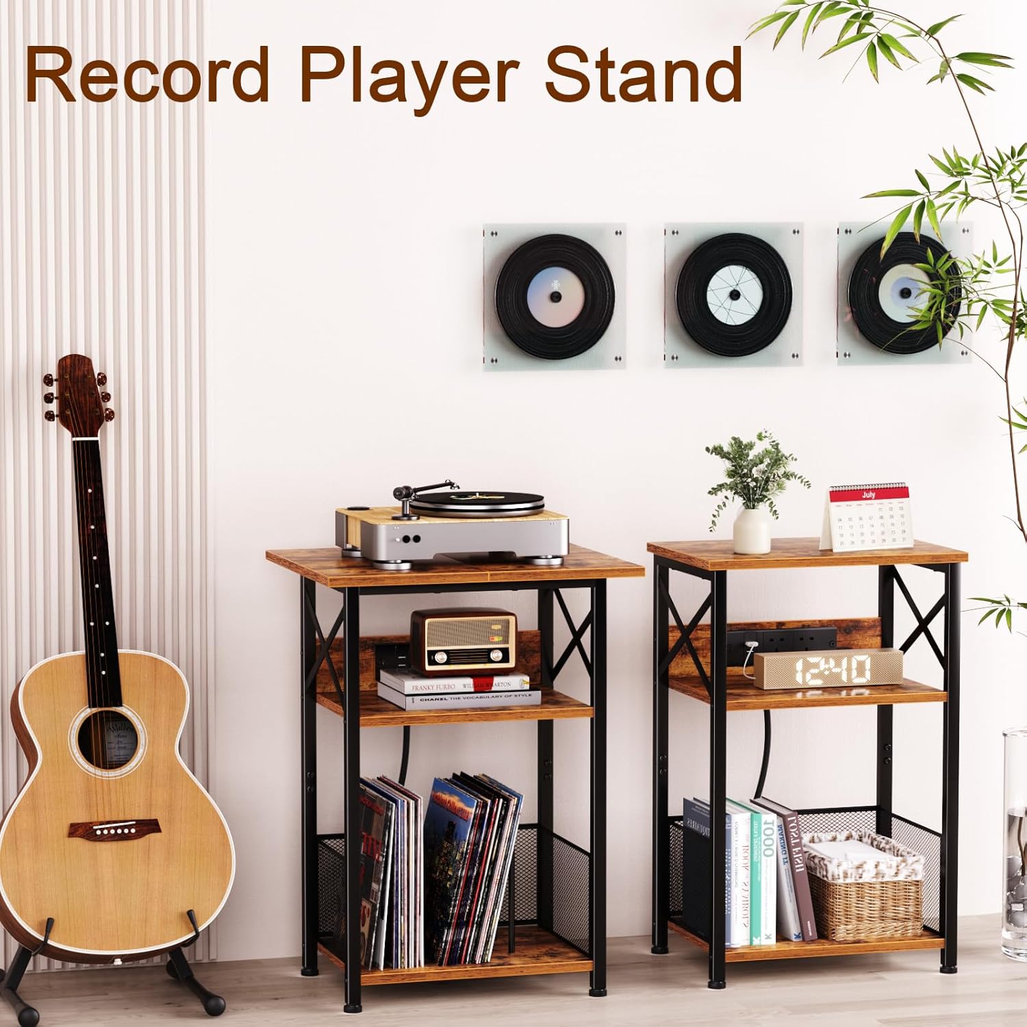 Detalle de AMHANCIBLE Record Player Stand 48cm