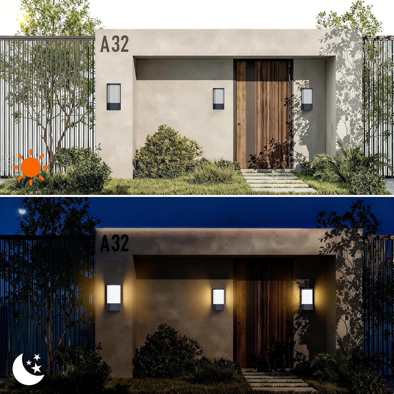Detalle 2 de Aipsun 24W Applique LED da Esterno/Interno Antracite: 2000 lm, IP65, 88 LED, 3000K