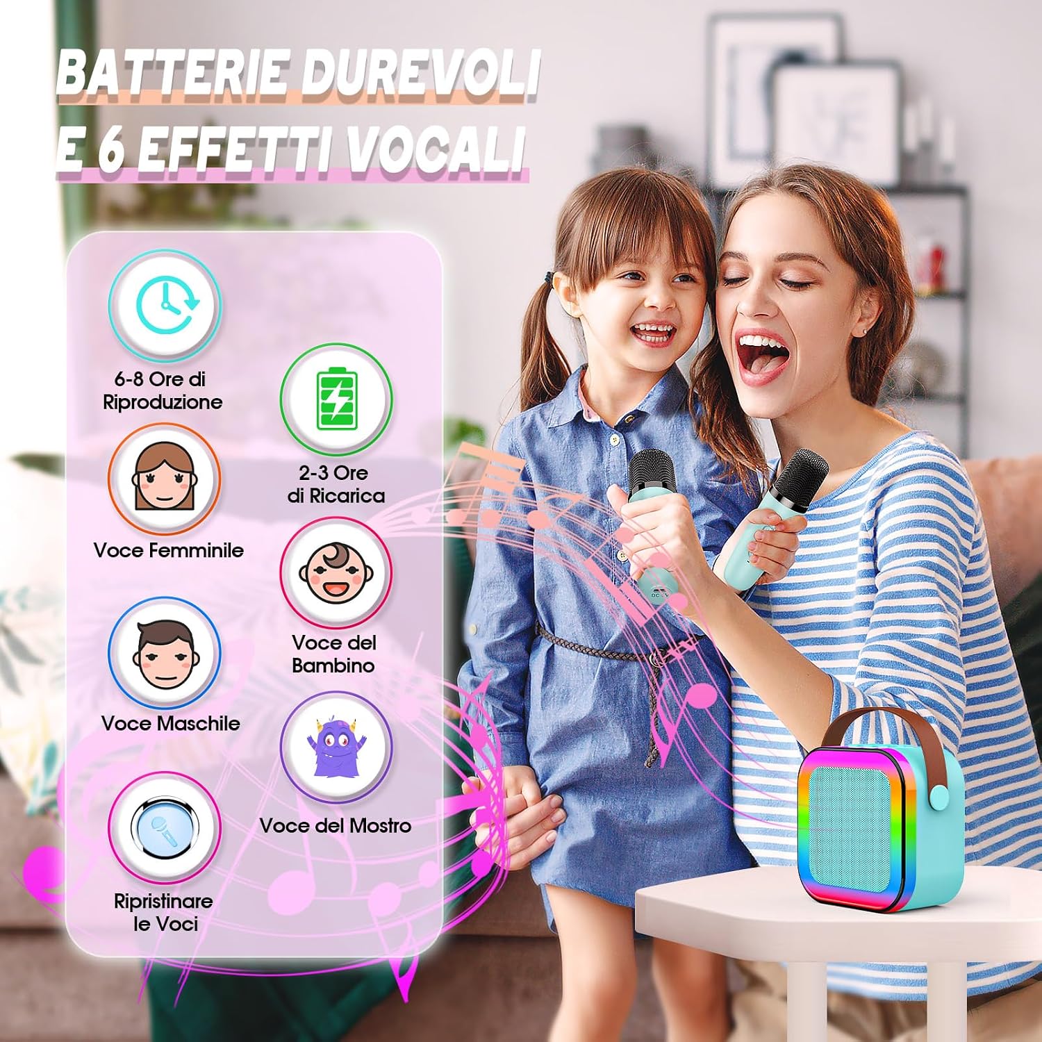 Thumbnail 2 de Microfono Bambini Karaoke Wireless 3-12 Anni