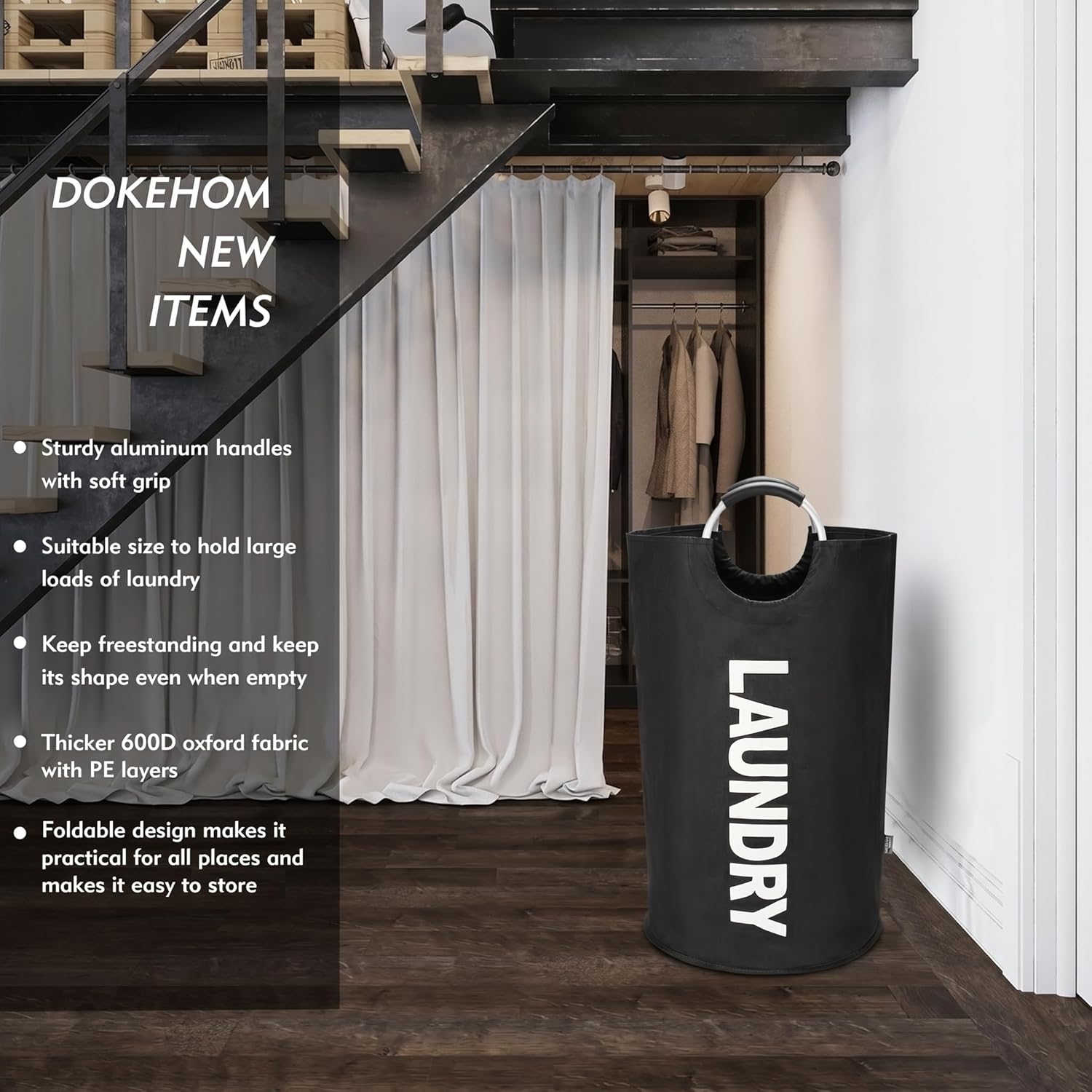 Thumbnail 1 de DOKEHOM 90L Collapsible Laundry Basket