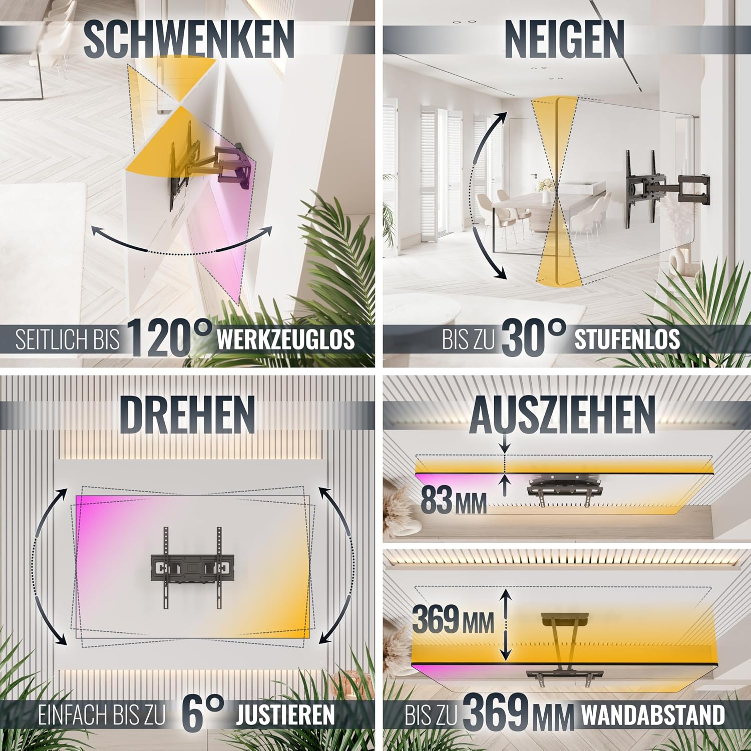 Thumbnail 2 de RICOO S6244 TV-Wandhalterung 45 kg VESA
