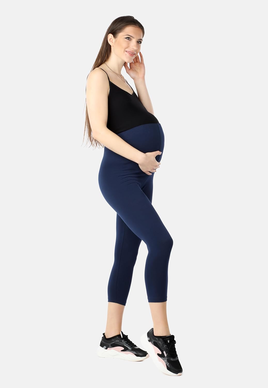 Thumbnail 2 de Be Mammy Leggings Premaman 3/4 in Cotone Biologico BE20-284