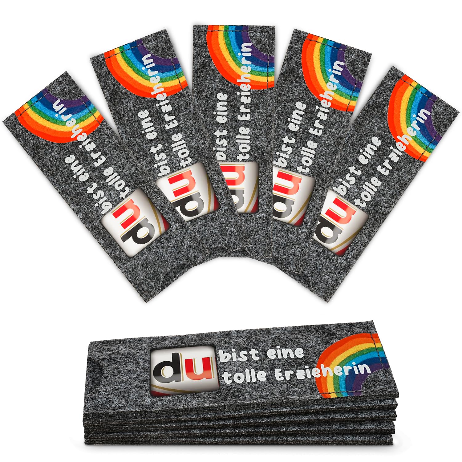 Filzhüllen für Duplo 10er Set Regenbogen