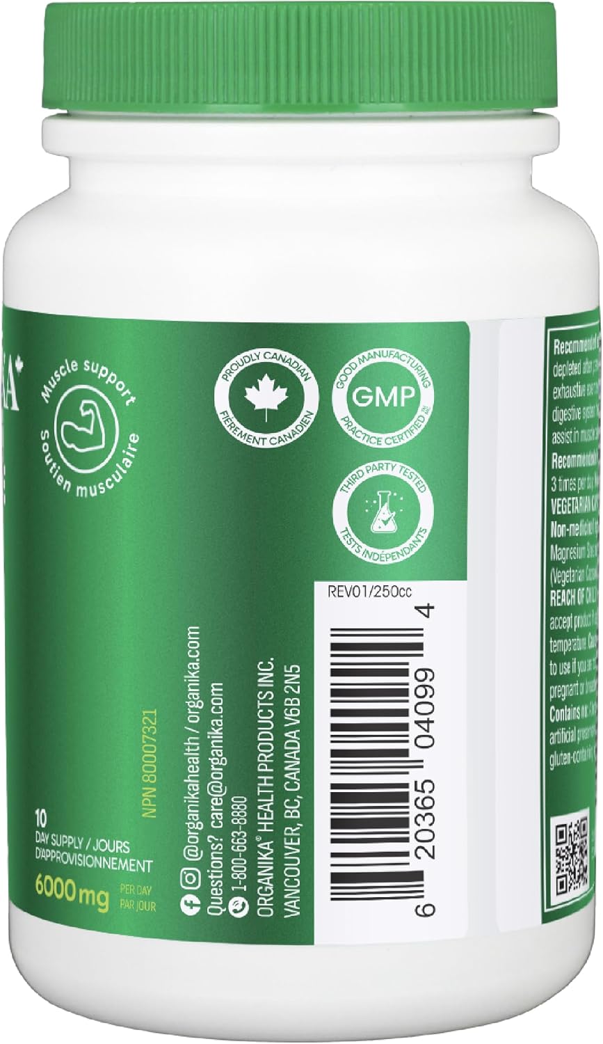 Detalle de Organika L-Glutamine 500 mg, 120 Vegetarian Capsules, Canadian-Made