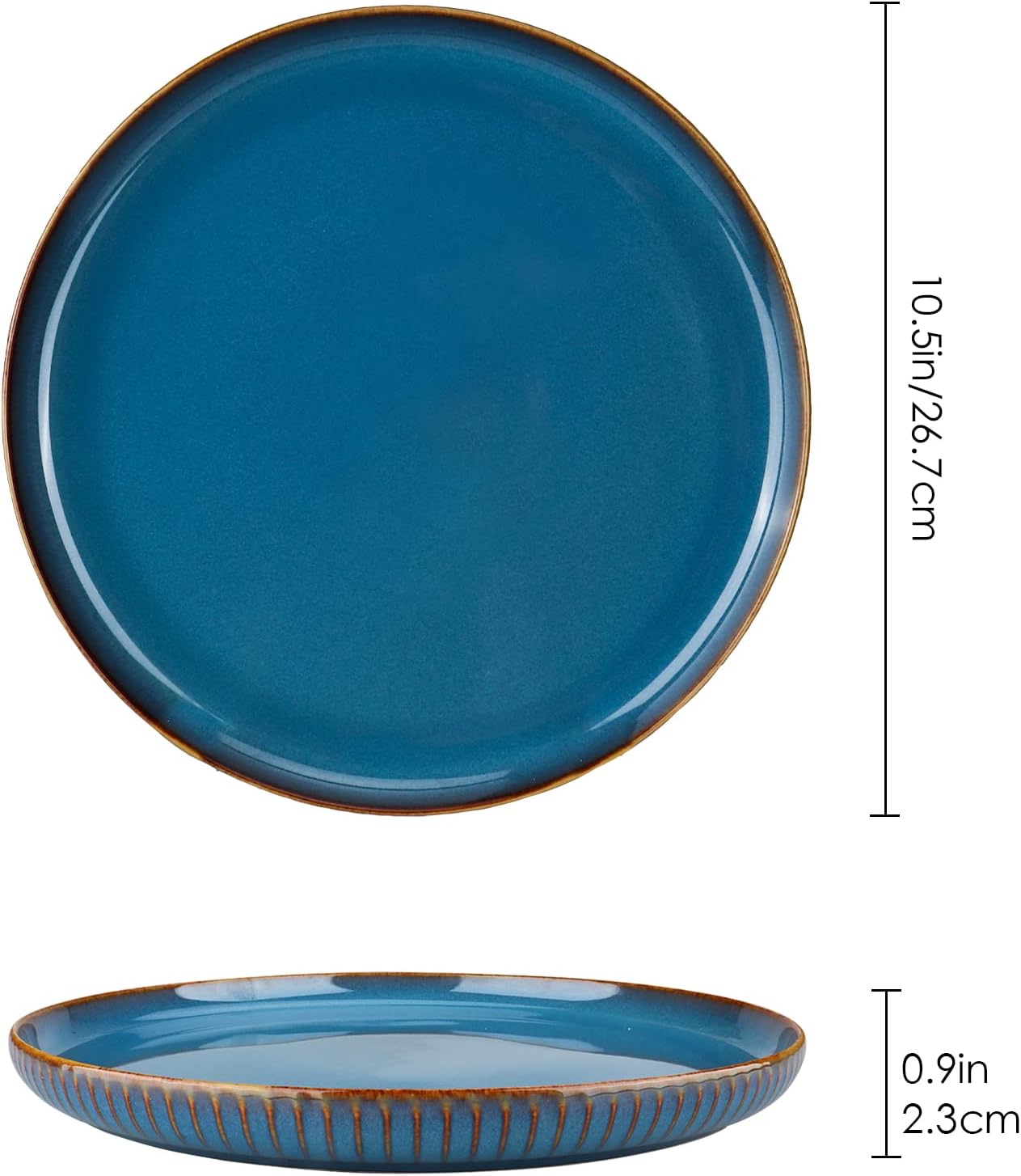 Thumbnail 1 de CSYY Star Light large dinner plates (10.5in) – blue porcelain set of 2 for dinner, pasta and salad