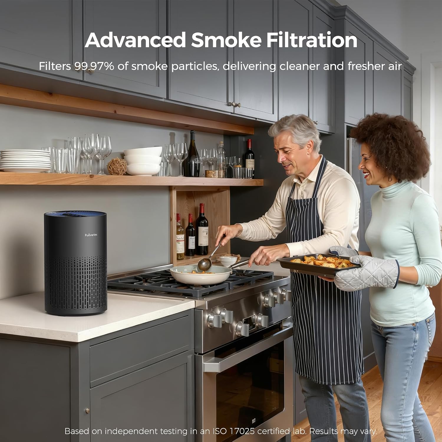 Detalle de Purivortex PX500 Air Purifier, 880 Sq Ft Coverage, HEPA Filter, Black