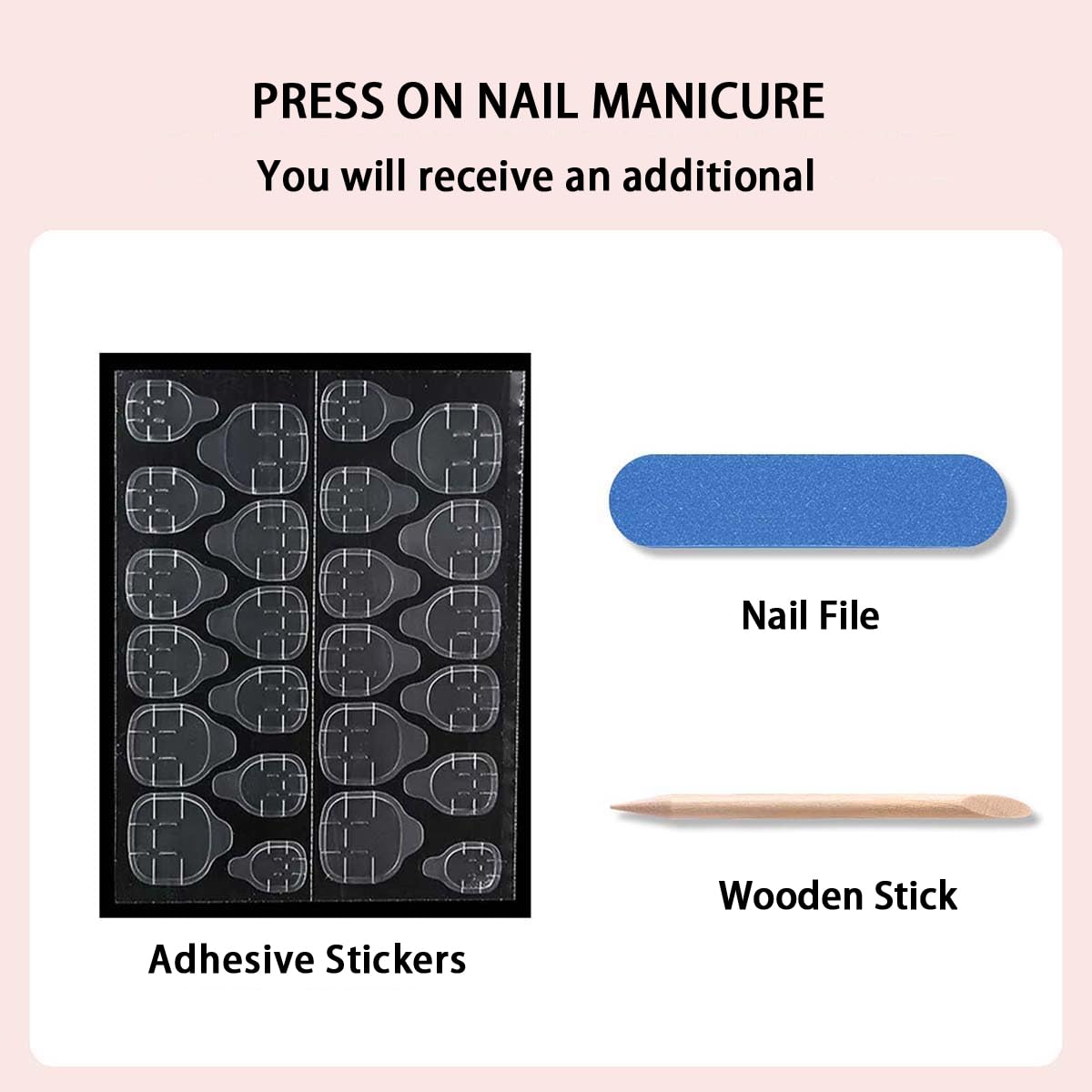 Detalle 2 de Short Almond Press-On Nails, 24-Piece Kit