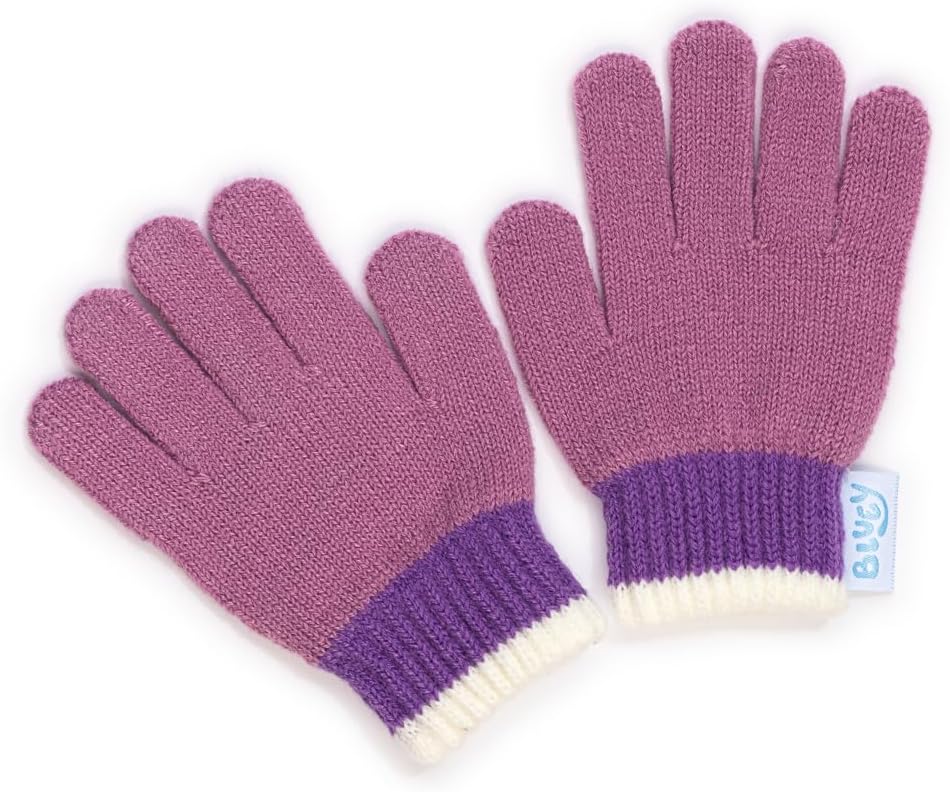 Detalle 2 de Bluey Girls Winter Hat and Gloves Set – Toddler Beanie with Pom Pom + Matching Knit Gloves