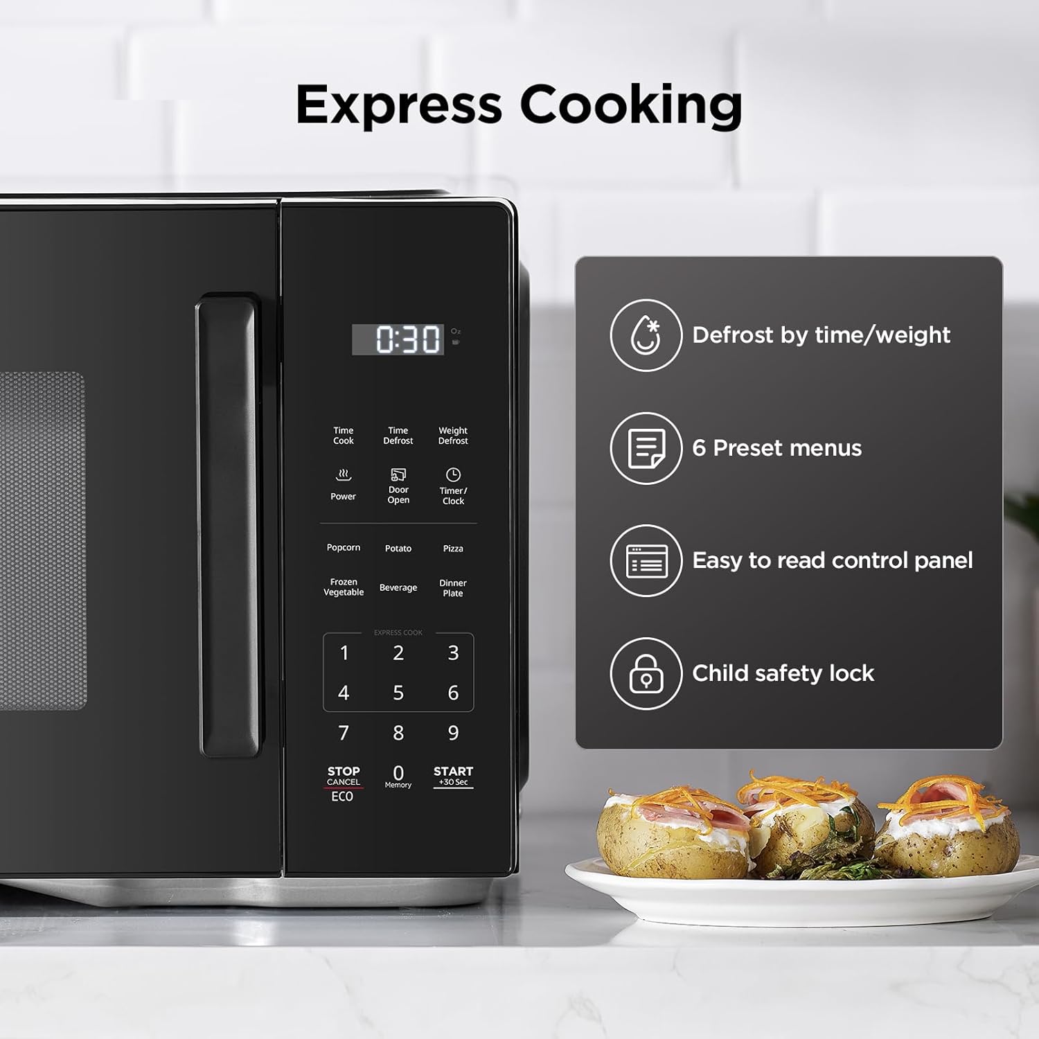 Detalle de BLACK+DECKER EM9P02P9 Countertop Microwave Oven Review
