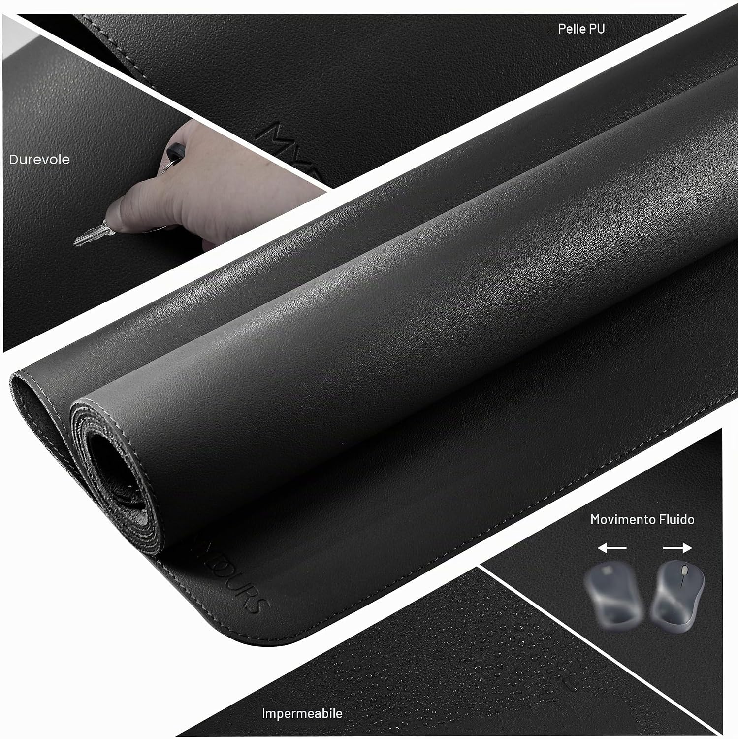 Thumbnail 4 de Mydours Pad per Scrivania Multifunzionale in Pelle PU 90x40 cm: ampia, resistente e versatile