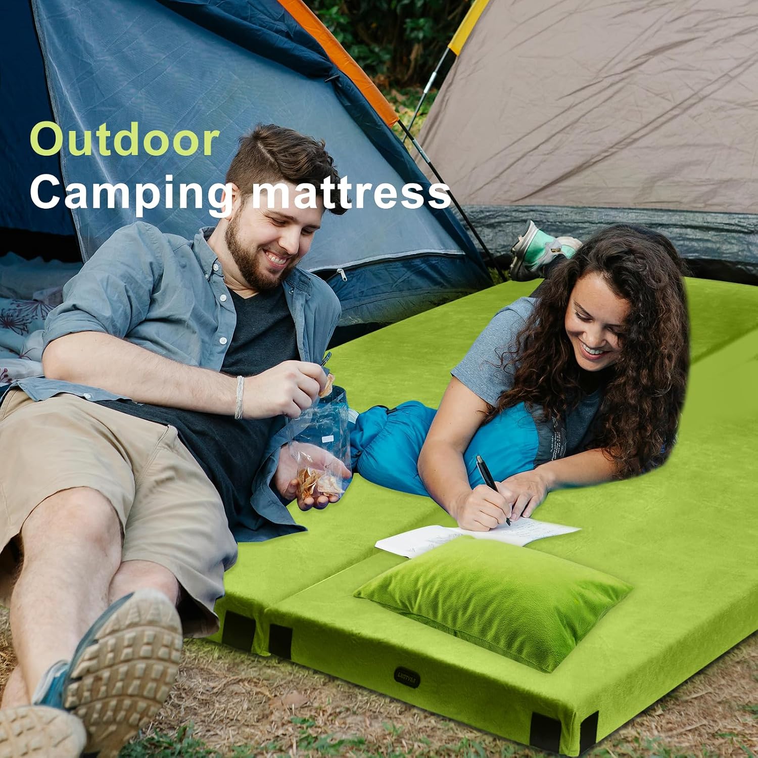 Detalle 2 de Lxotvae Memory Foam Camping Mattress Pad (Waterproof, Non-Slip Roll-Up) for Adults