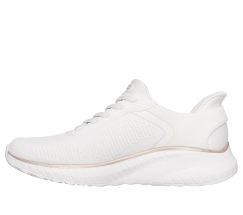 Detalle 2 de Skechers Damen Bobs Squad Chaos Current Muse Slip-In Turnschuhe White/Gold Textile, 39 EU