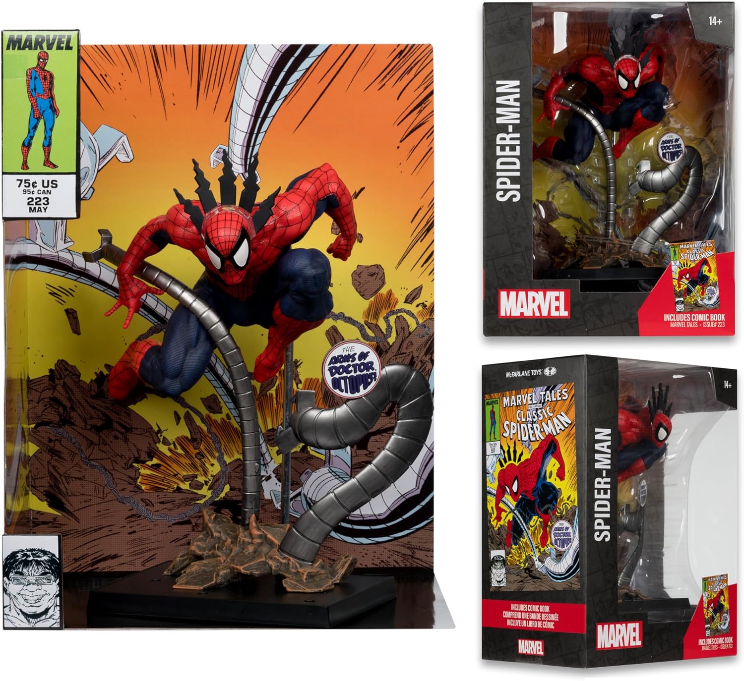 Thumbnail 1 de McFarlane 14818 Spider-Man 1:6 Scale Collectible with Scene & Comic