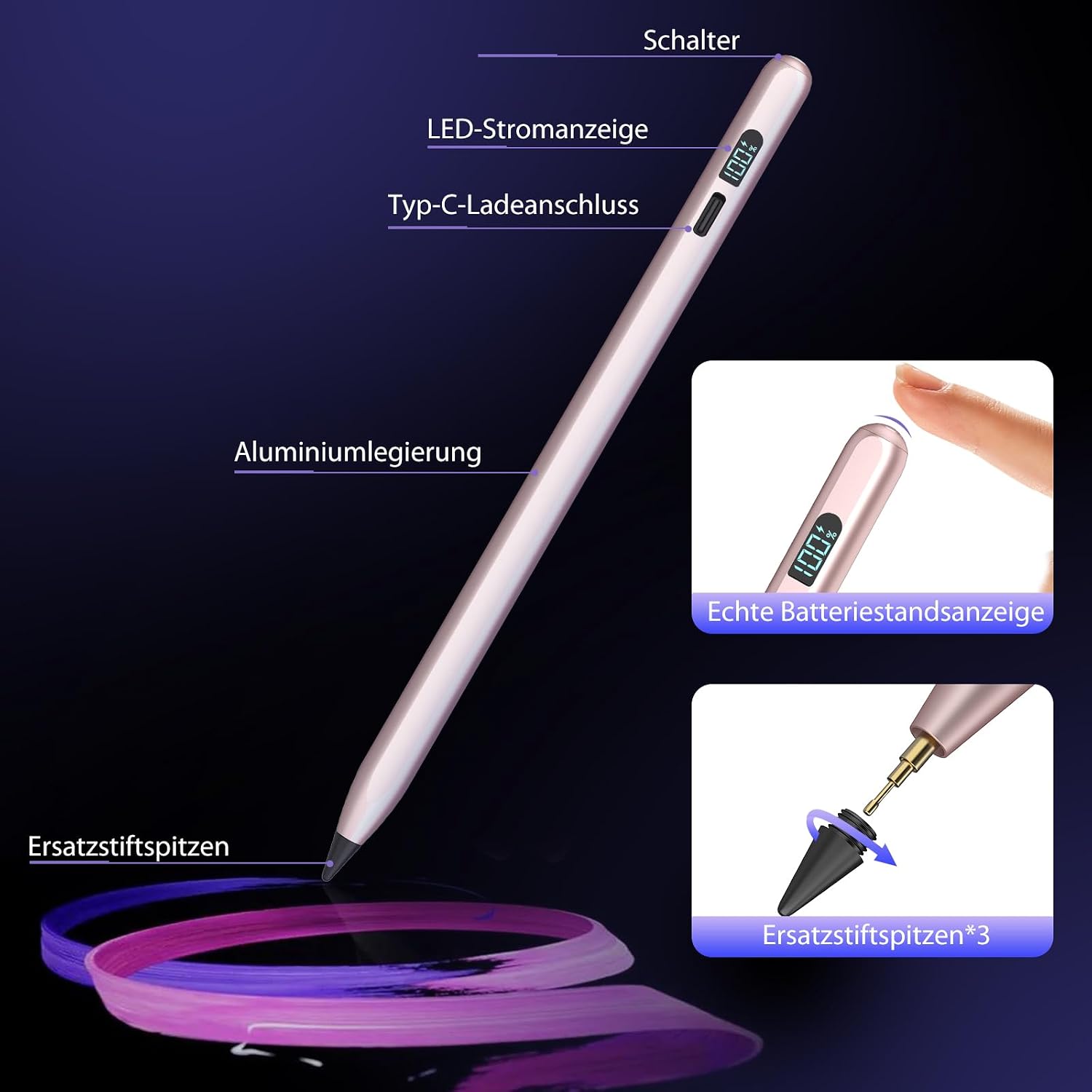 Detalle 2 de Stylus Pen für iPad Stift 3X Schnellladen
