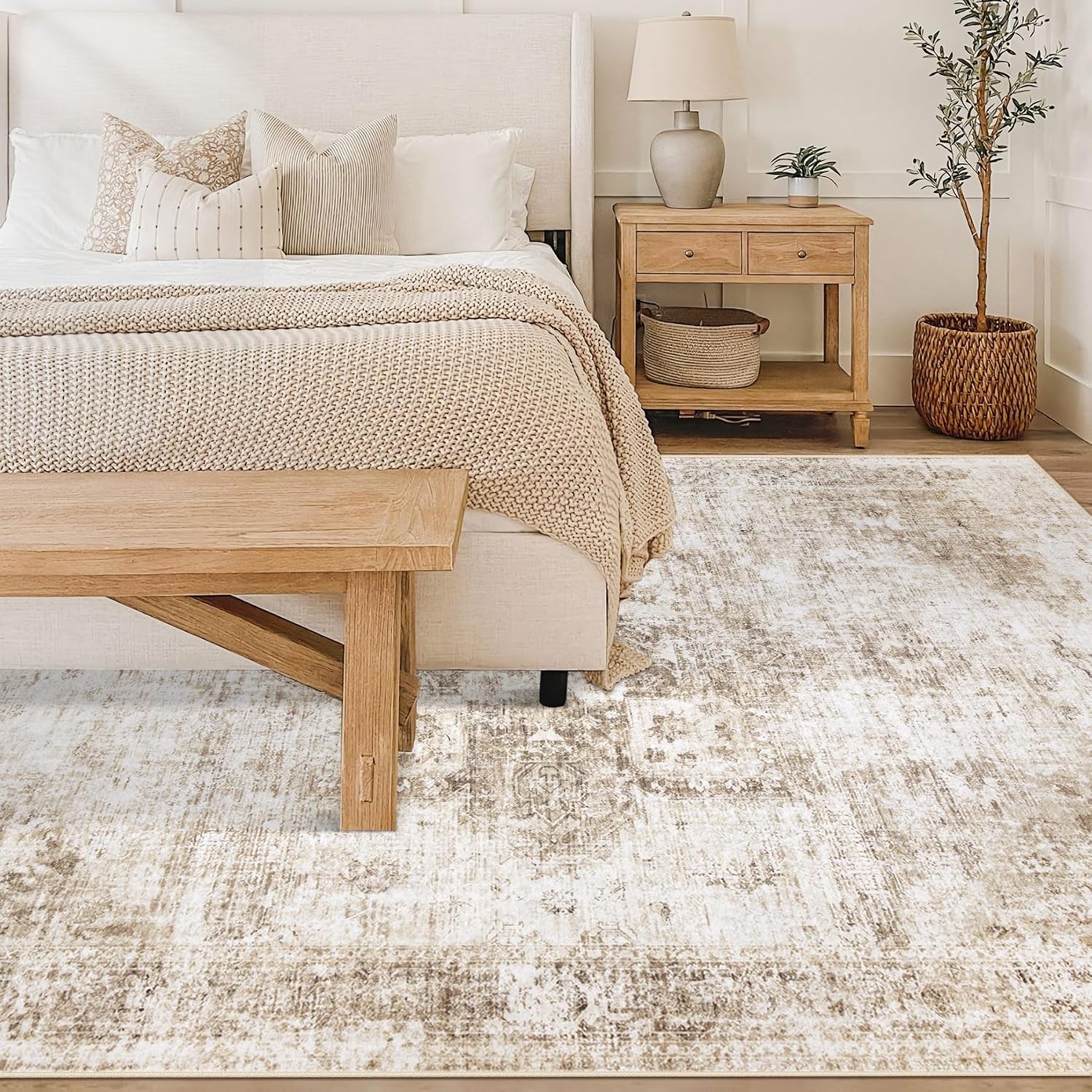 Detalle 2 de Area Rug 6x9 Vintage Boho Medallion Low Pile Rug 🏠