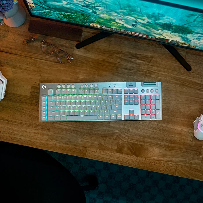 Detalle de Logitech G915 X Lightspeed Wireless Gaming-Tastatur Weiß Qwertz